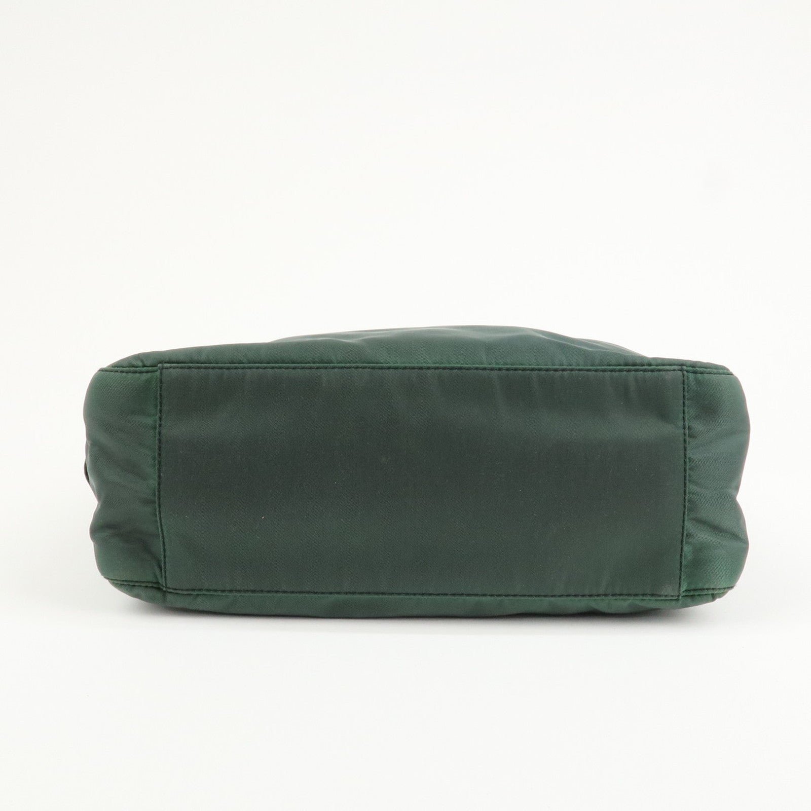 prada triangle logo nylon leather tote bag green prada triangle logo nylon leather tote bag green
