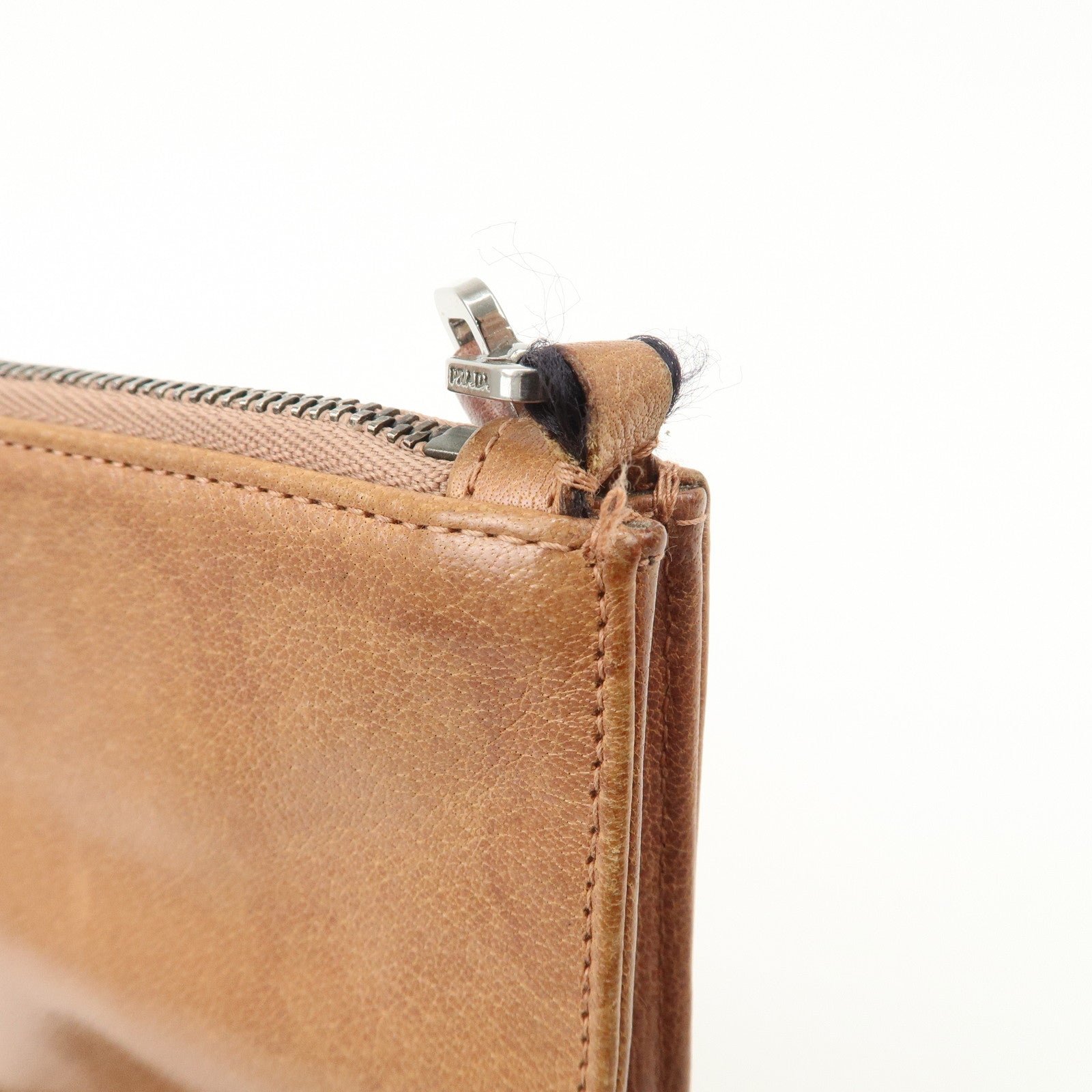 prada triangle logo leather shoulder bag hand bag brown used prada triangle logo leather shoulder bag hand bag brown used