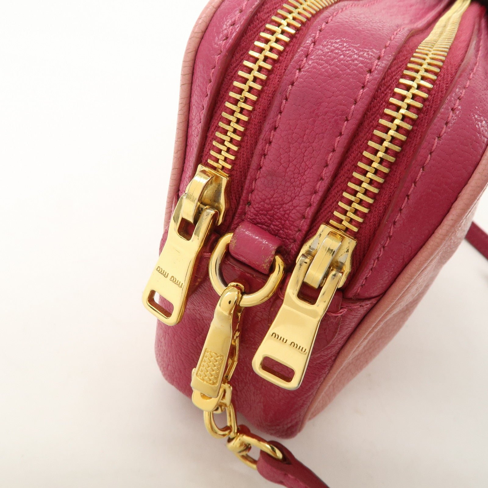 miu miu leather shoulder bag crossbody bag pink used miu miu leather shoulder bag crossbody bag pink used