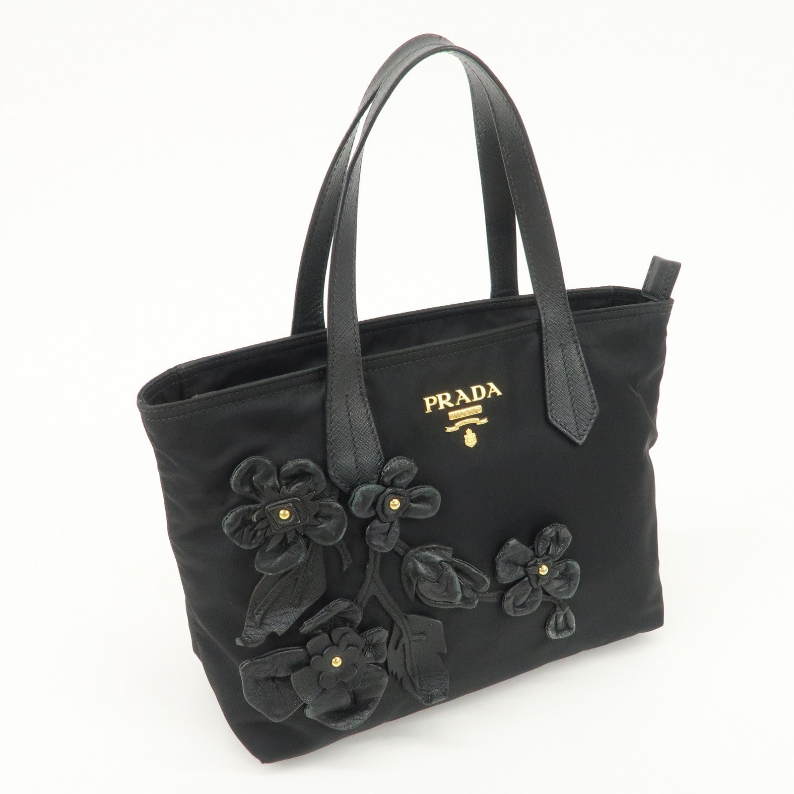 prada nylon leather hand bag black gold hardware 1ba084 prada nylon leather hand bag black gold hardware 1ba084