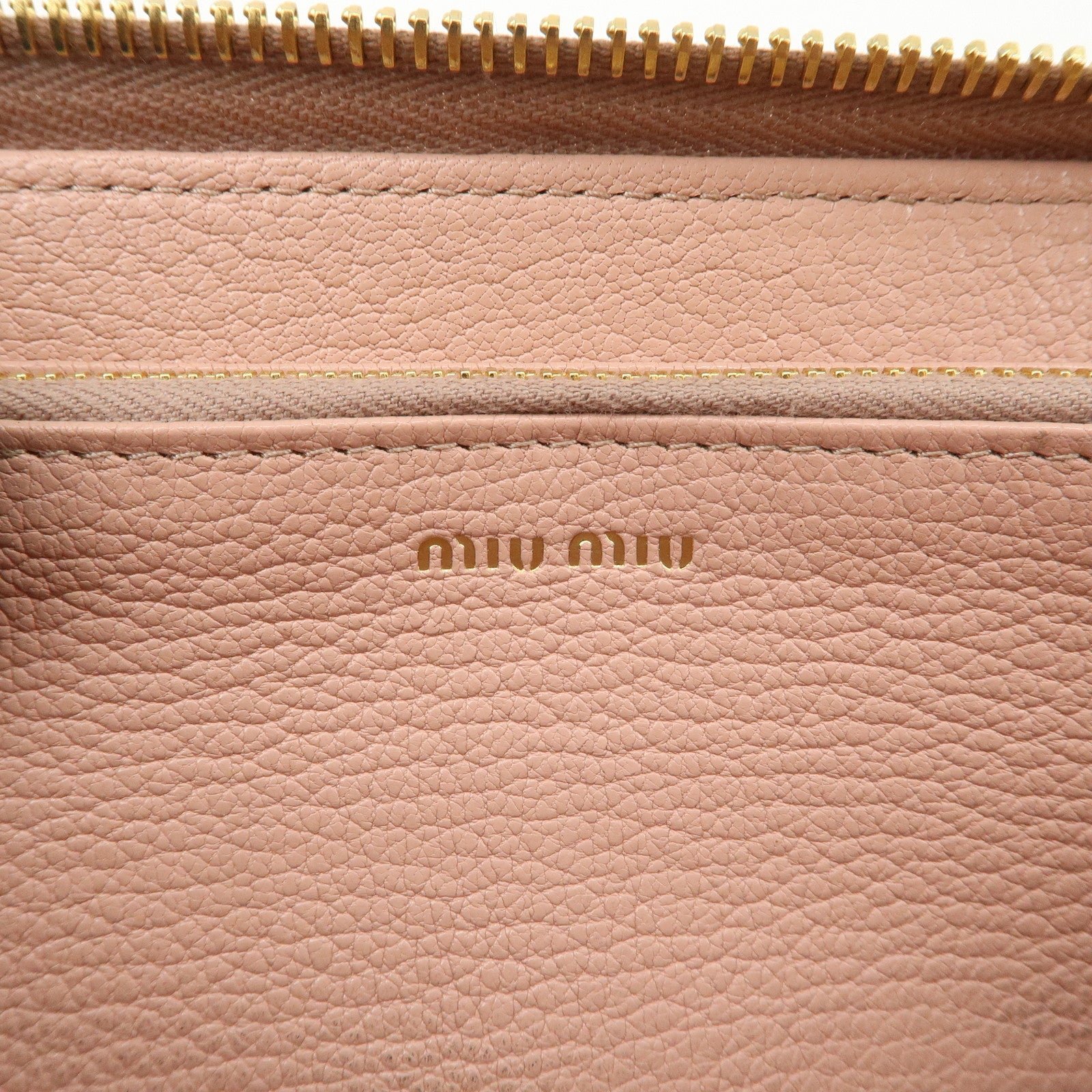 miu miu leather zip around wallet zippy wallet long wallet pink 5ml506 used miu miu leather zip around wallet zippy wallet long wallet pink 5ml506 used