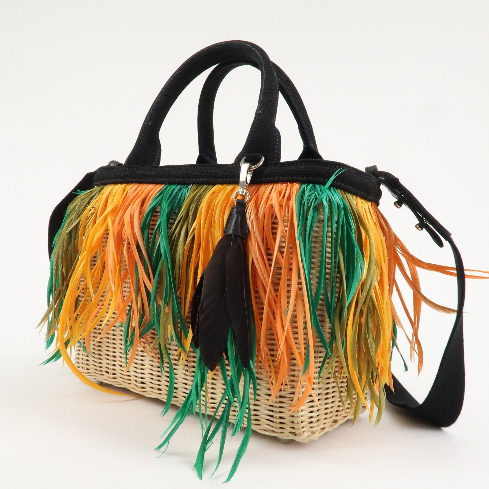 prada wicker canvas basket bag beige multicolor silver hdw 1bg835 used prada wicker canvas basket bag beige multicolor silver hdw 1bg835 used