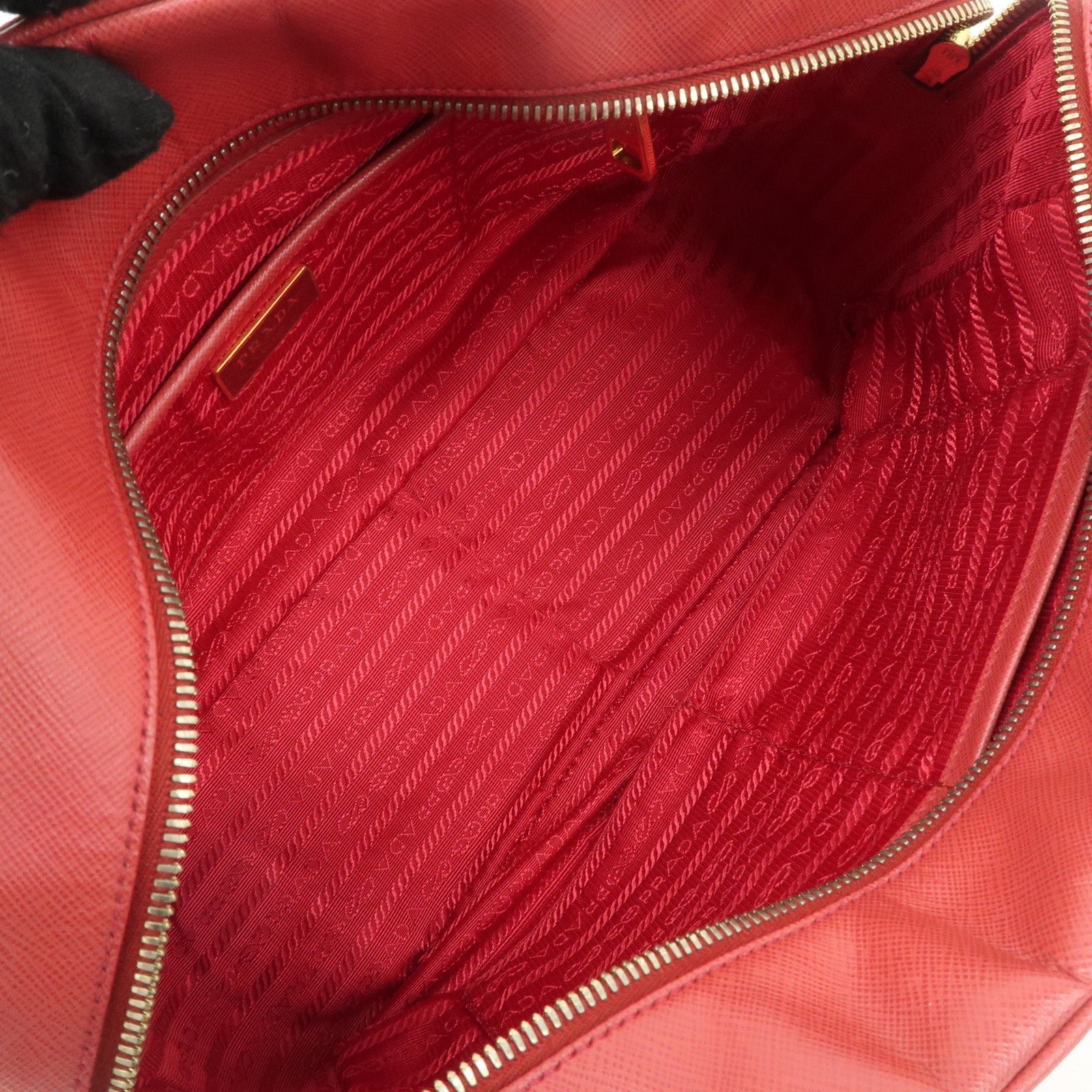 prada triangle logo saffiano leather boston bag hand bag red bl0095 used prada triangle logo saffiano leather boston bag hand bag red bl0095 used