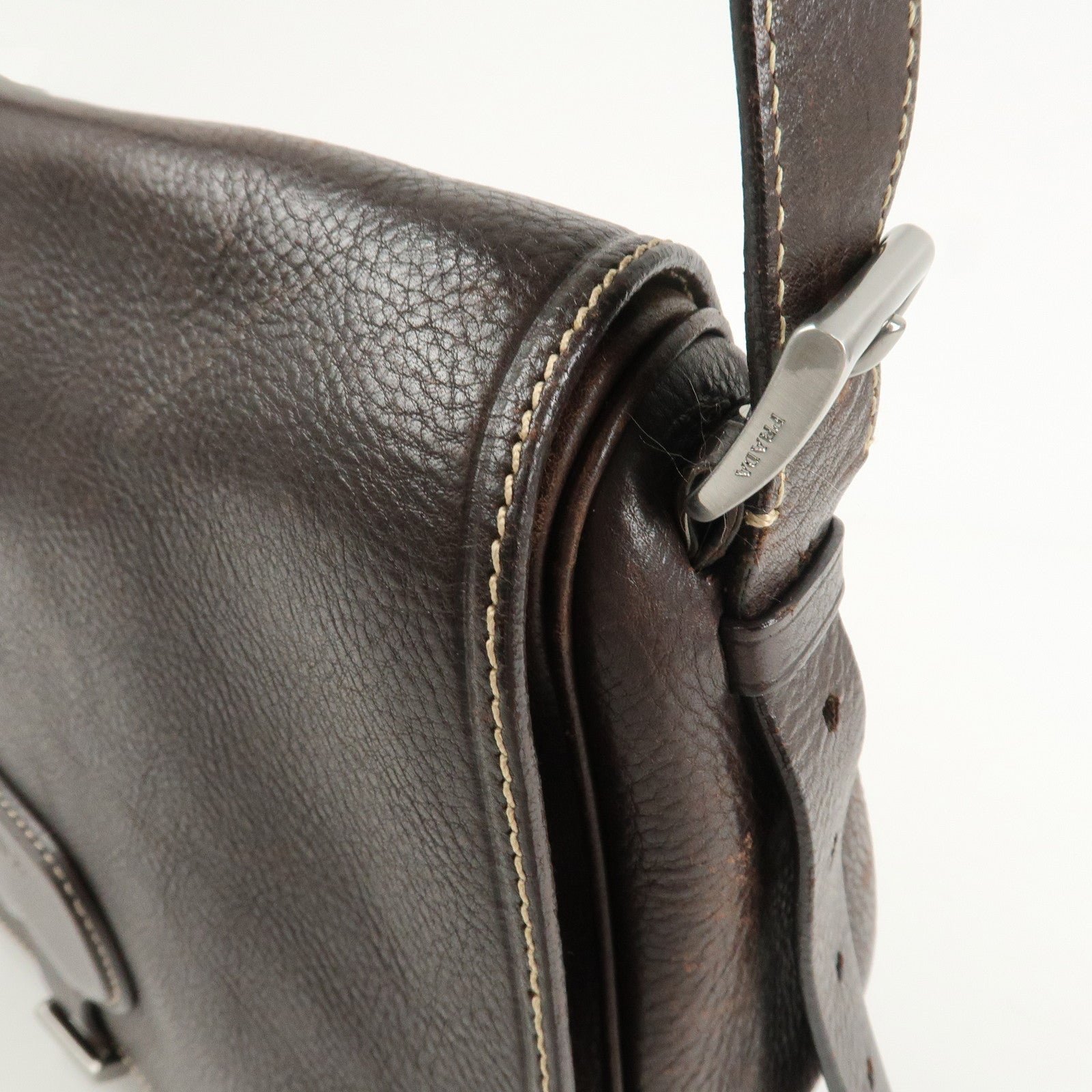prada logo leather shoulder bag crossbody bag brown prada logo leather shoulder bag crossbody bag brown