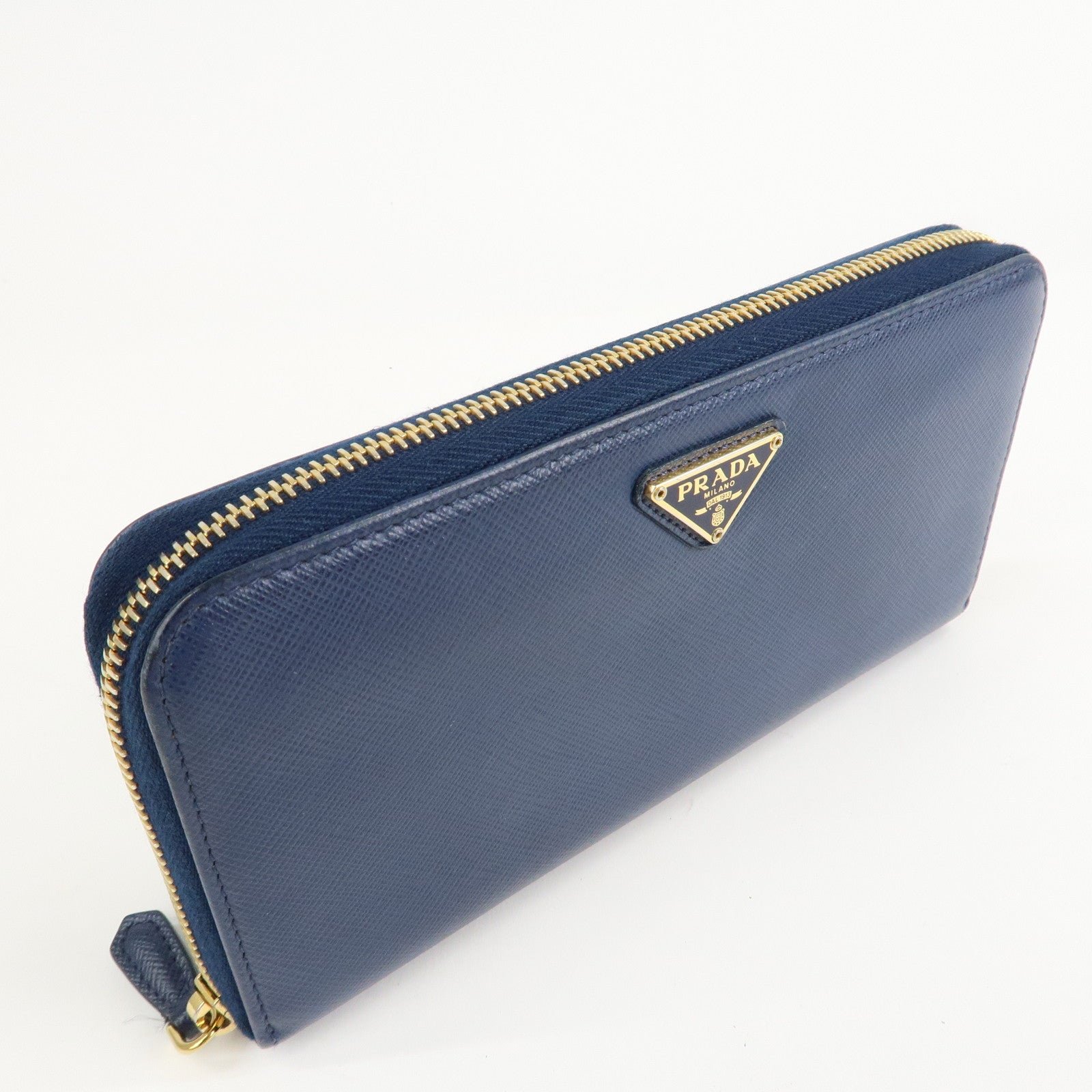 prada triangle logo saffiano leather zippy long wallet navy 1ml506 prada triangle logo saffiano leather zippy long wallet navy 1ml506