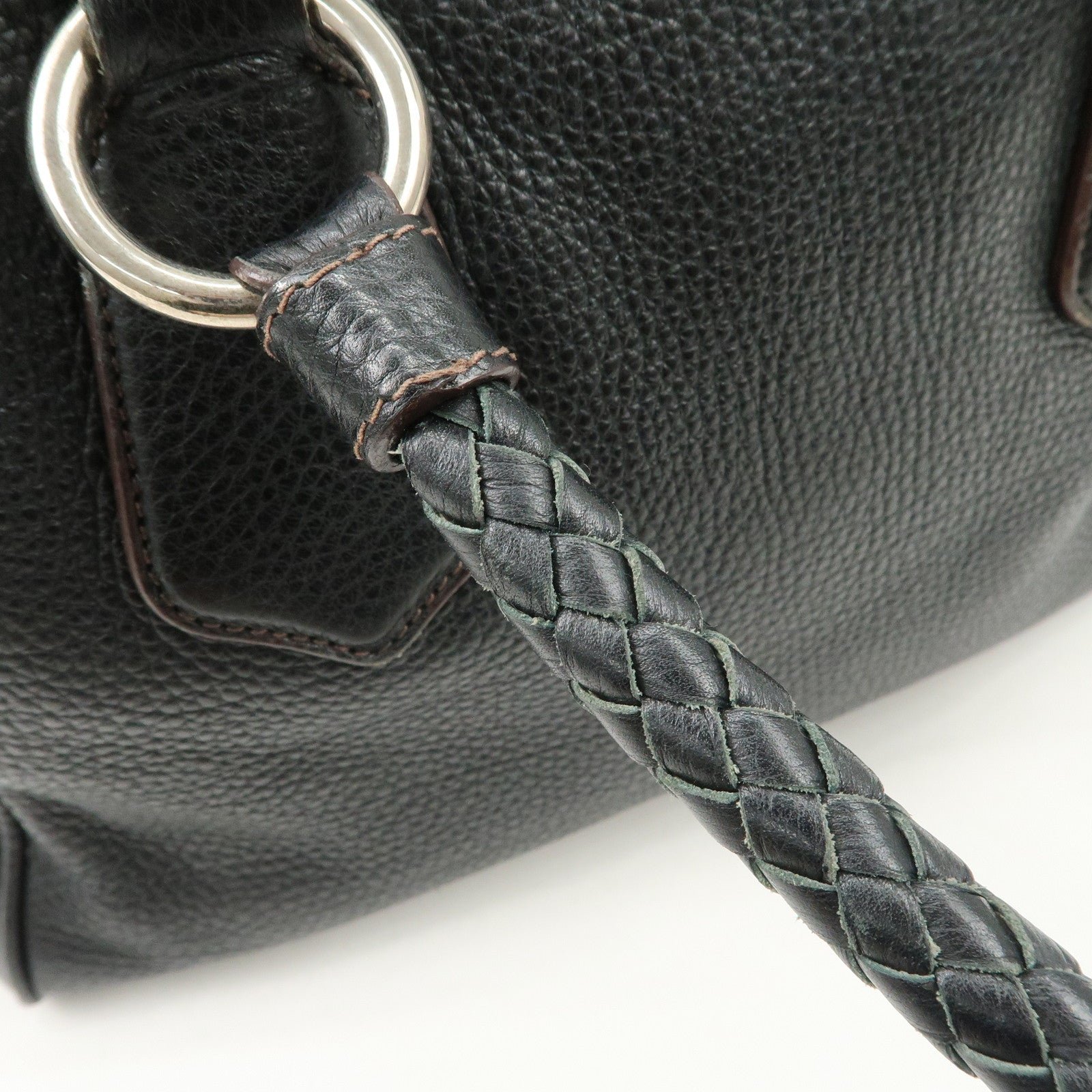 prada logo leather hand bag mini boston bag black bl0471 used prada logo leather hand bag mini boston bag black bl0471 used