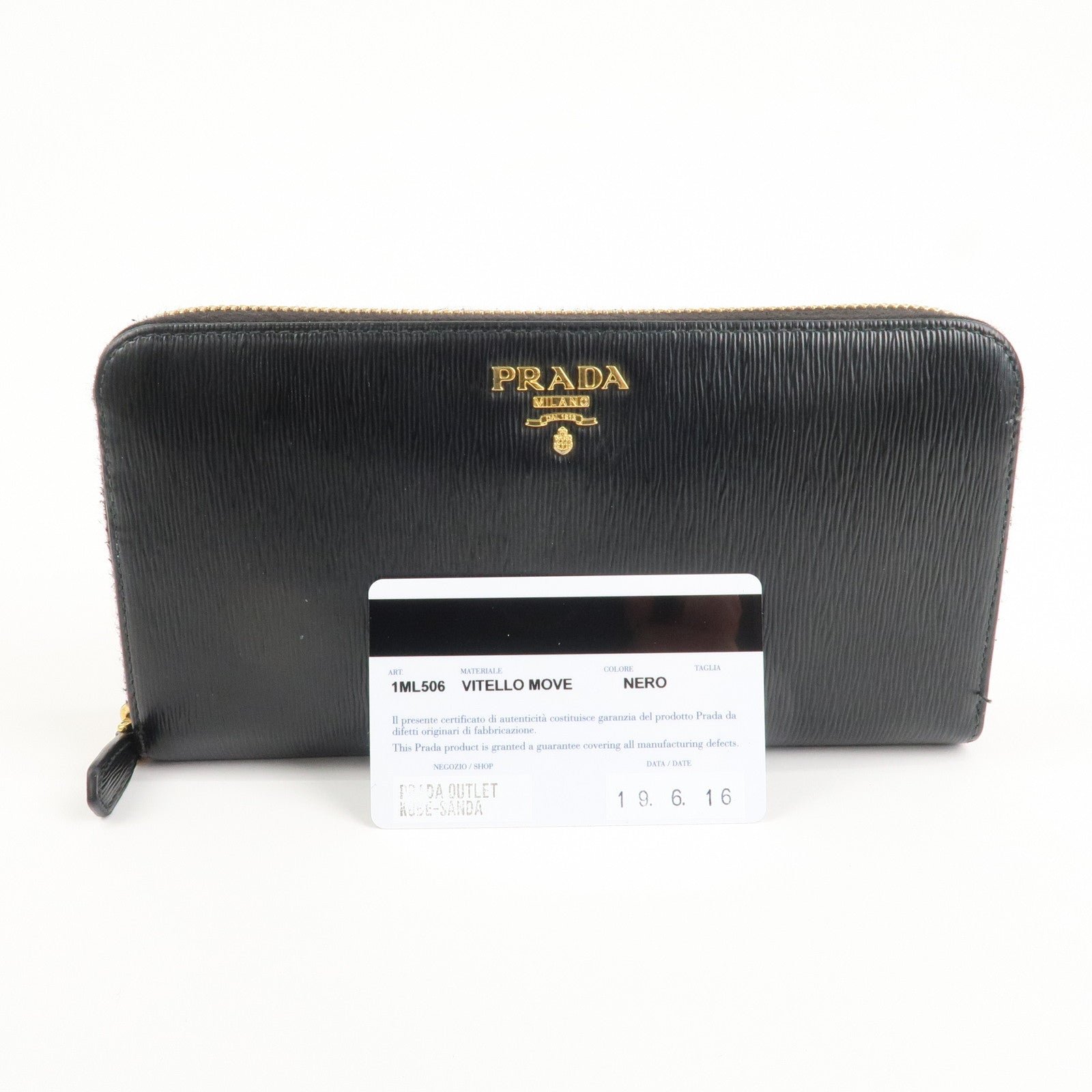 prada vitello move leather round zippy wallet black 1ml506 used prada vitello move leather round zippy wallet black 1ml506 used