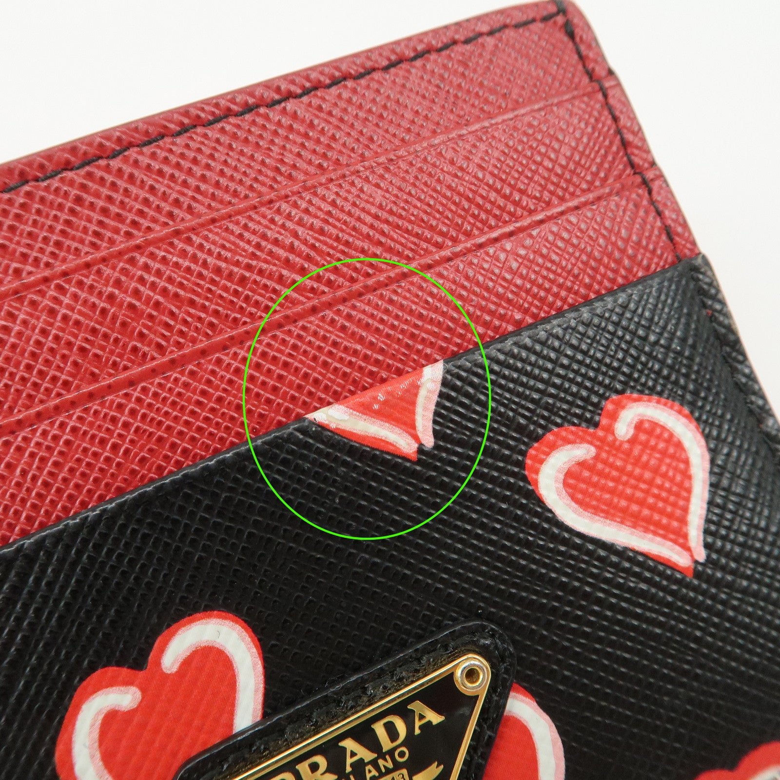 prada saffiano leather heart card case black red white 1mc025 prada saffiano leather heart card case black red white 1mc025