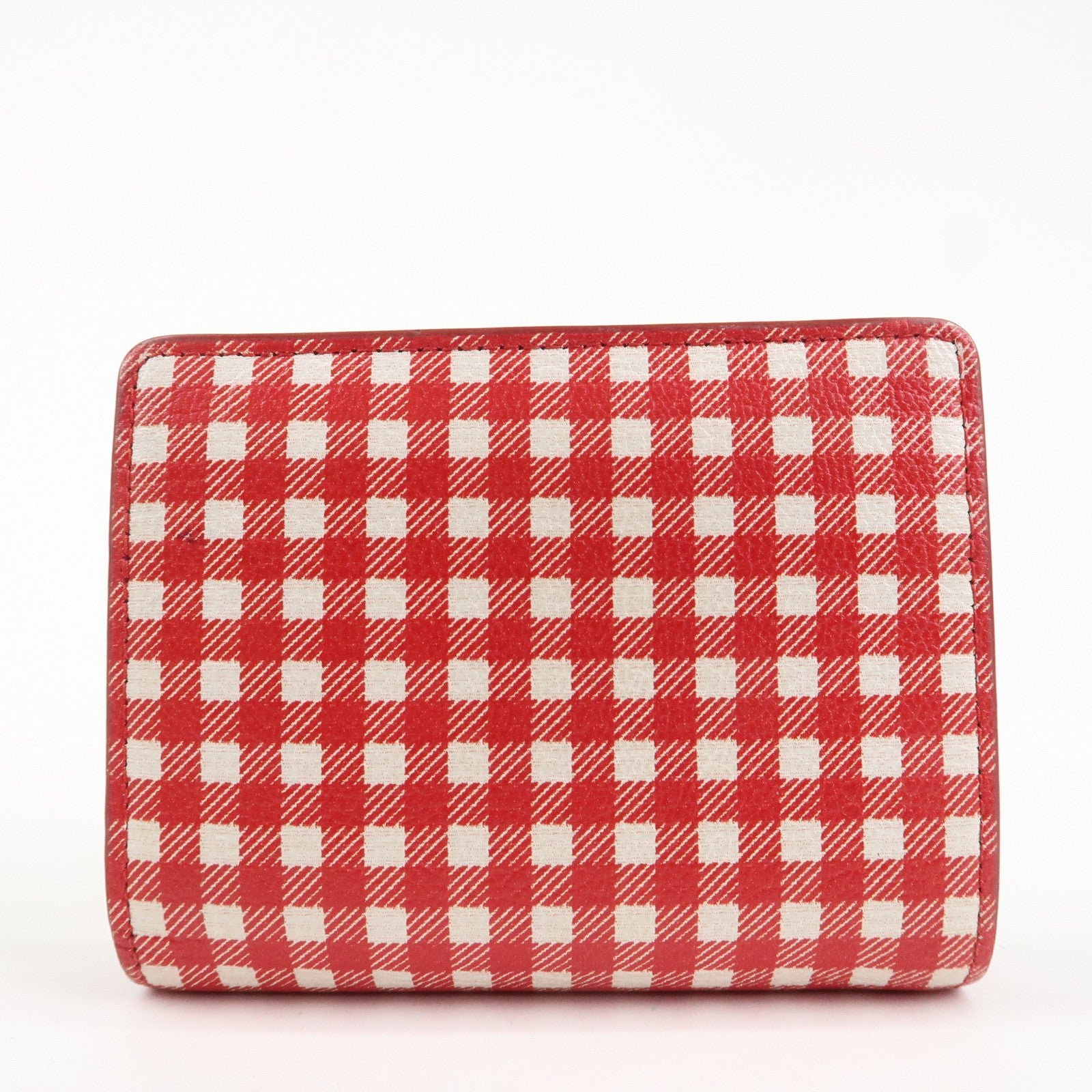 miu miu logo leather bi fold compact wallet red 5mv204 used miu miu logo leather bi fold compact wallet red 5mv204 used