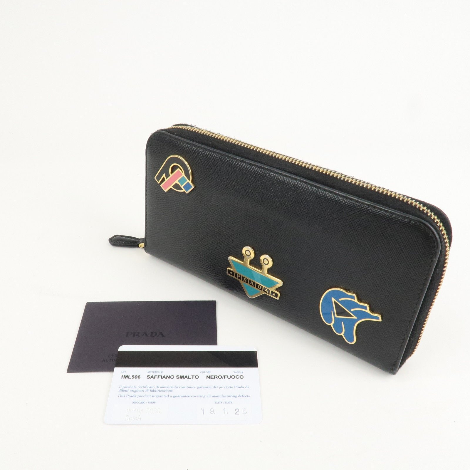 prada logo saffiano leather zippy long wallet black 1ml506 prada logo saffiano leather zippy long wallet black 1ml506