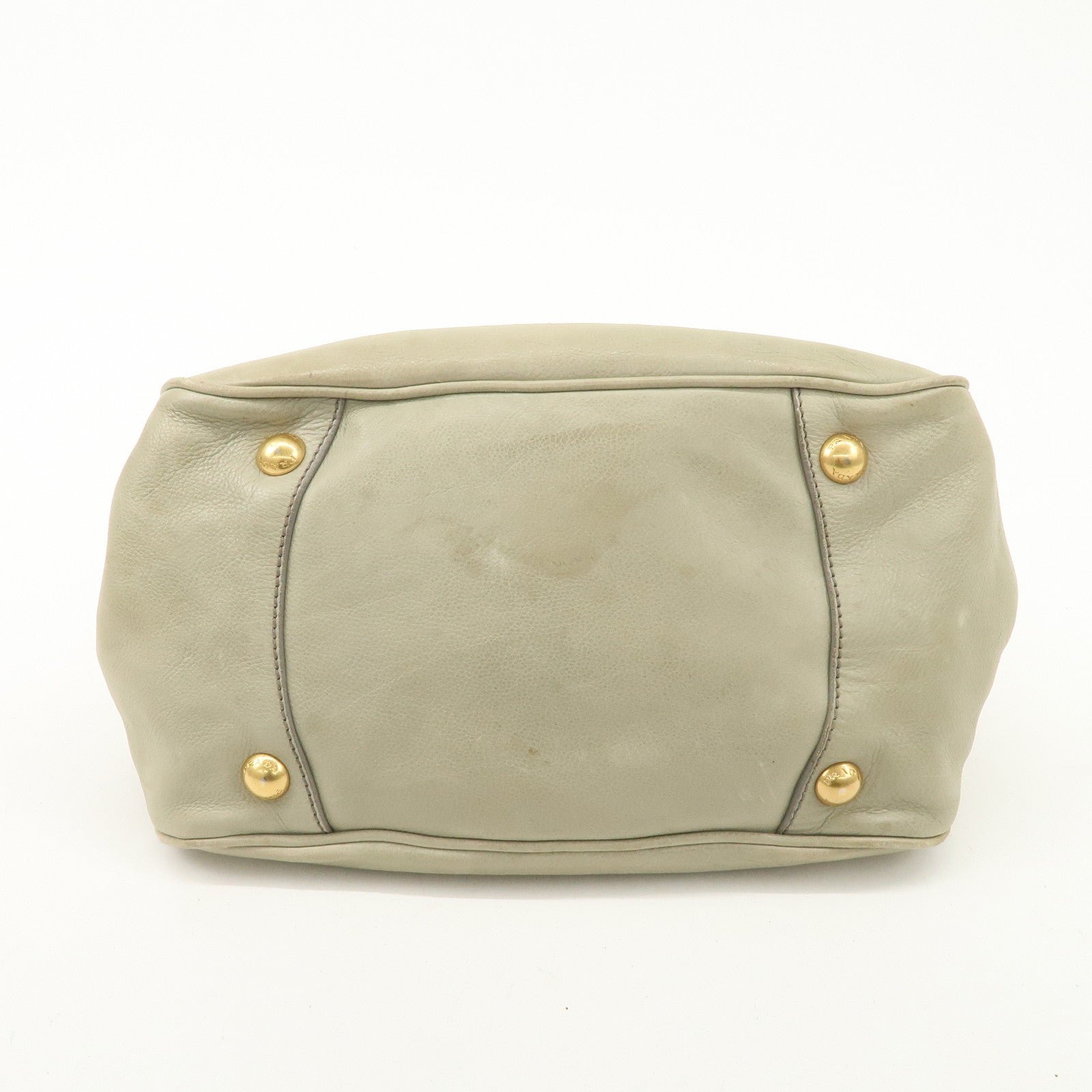 prada logo ribon leather 2way tote bag hand bag beige gold hdw bn2245 used prada logo ribon leather 2way tote bag hand bag beige gold hdw bn2245 used