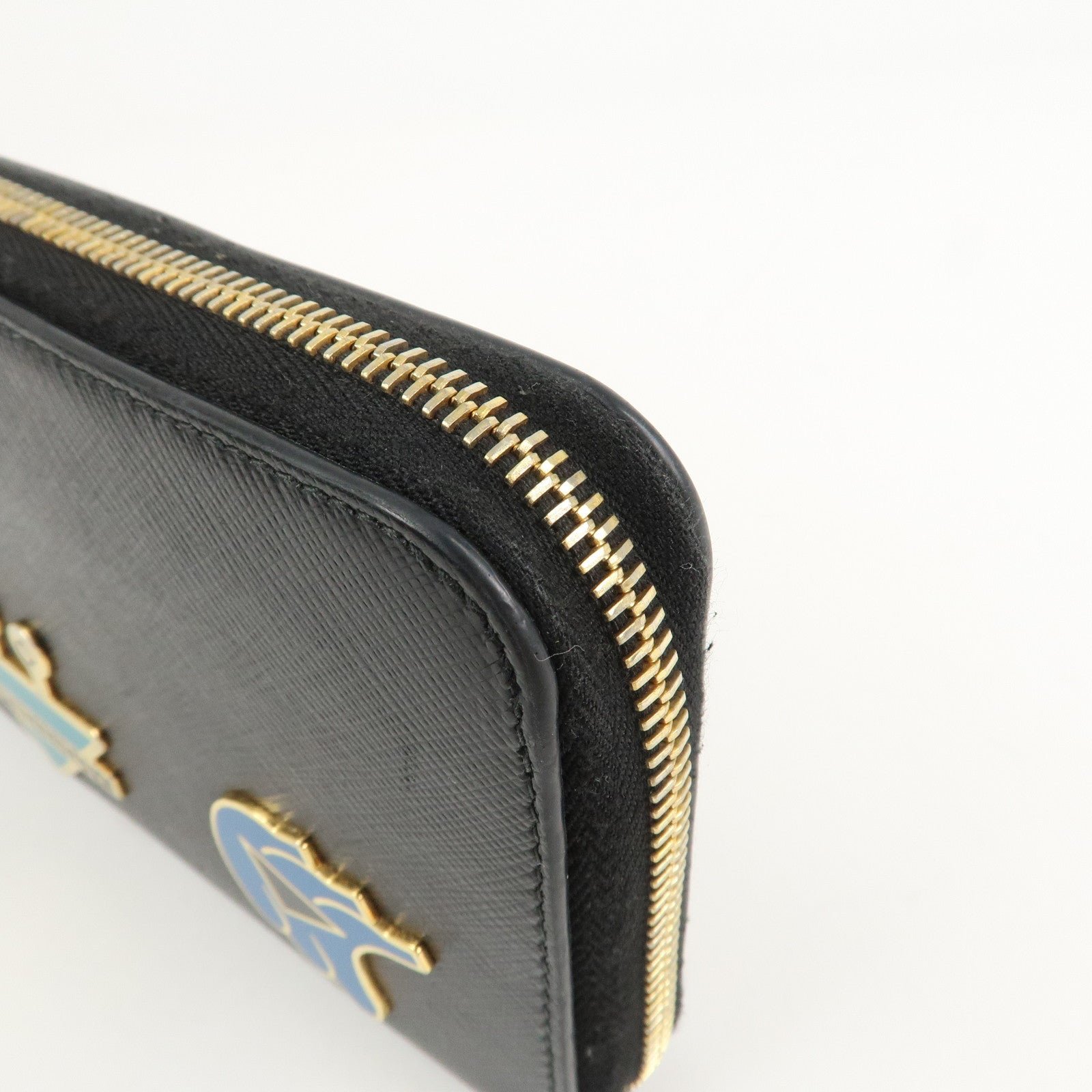 prada logo saffiano leather zippy long wallet black 1ml506 prada logo saffiano leather zippy long wallet black 1ml506