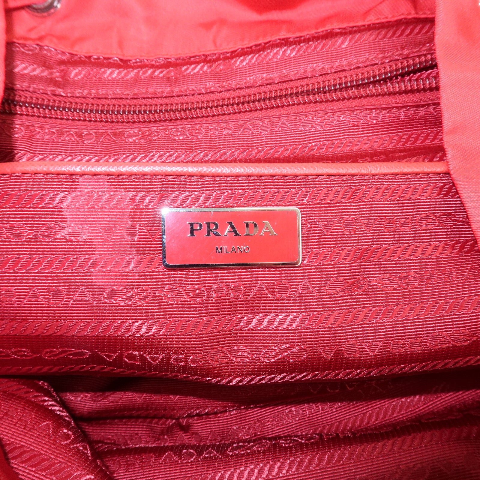 prada triangle logo nylon leather backpack ruck sack pink b6677 used prada triangle logo nylon leather backpack ruck sack pink b6677 used