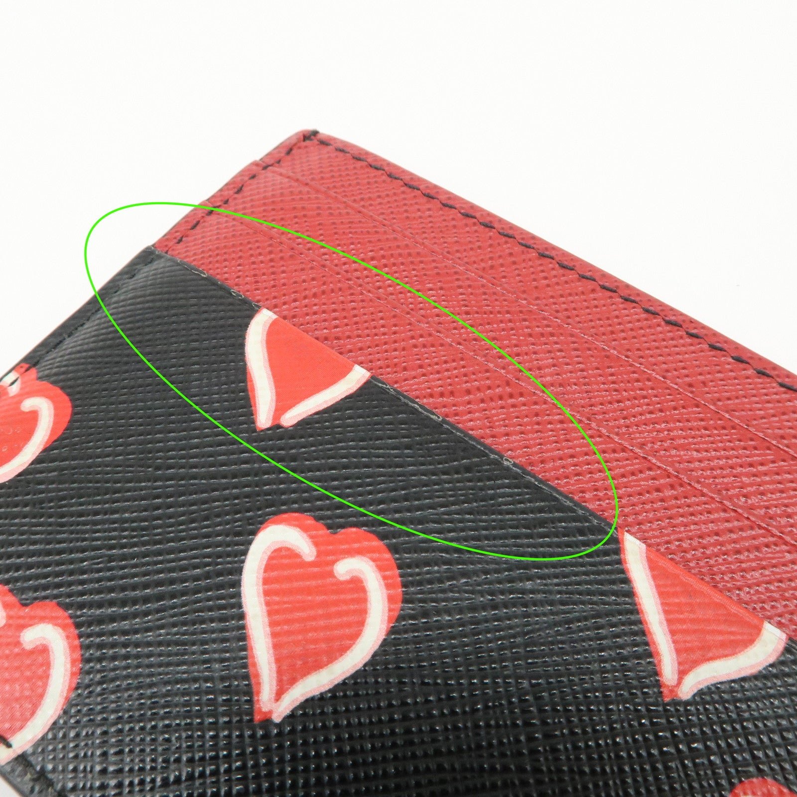 prada saffiano leather heart card case black red white 1mc025 prada saffiano leather heart card case black red white 1mc025