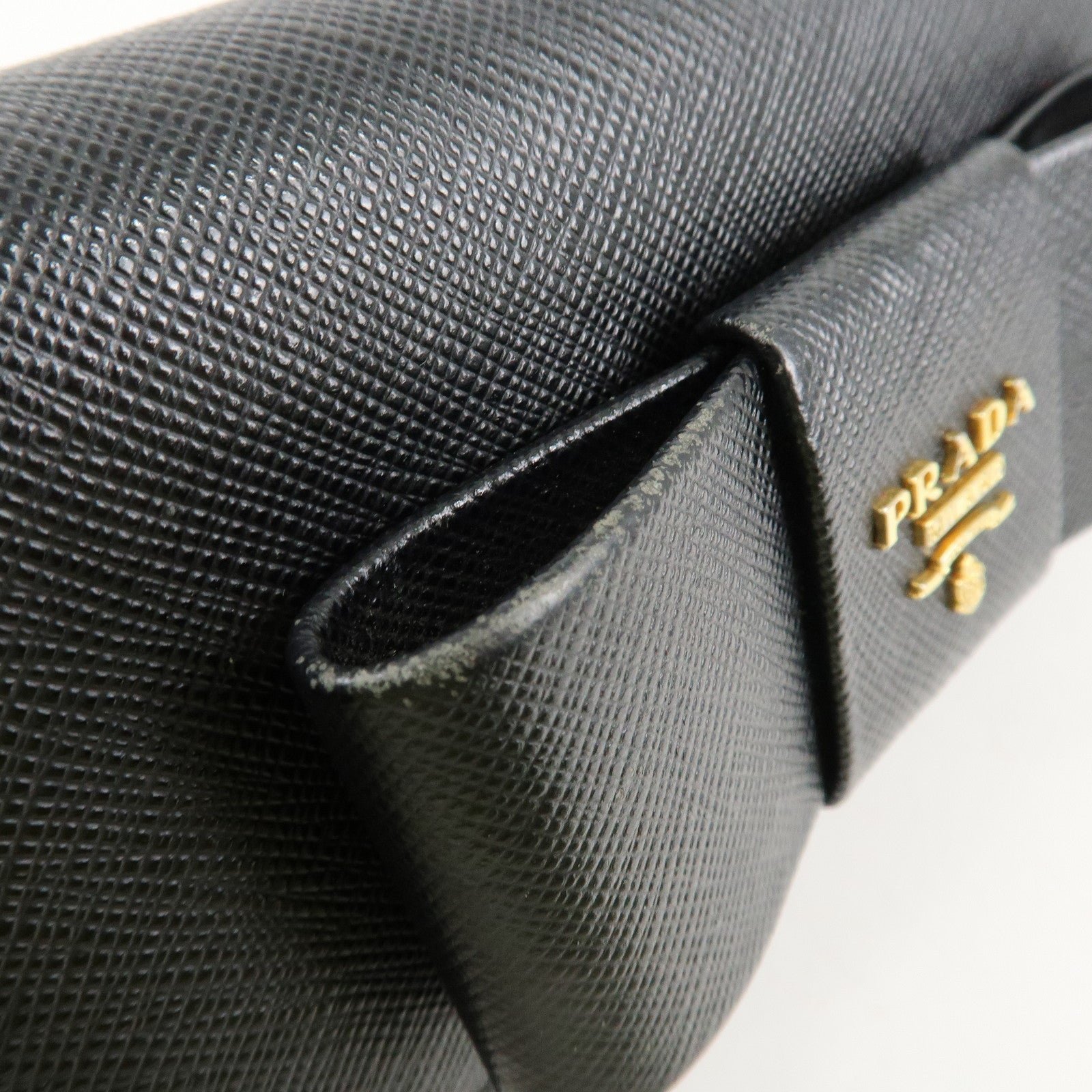 prada saffiano leather flap bi fold long wallet black gold 1mh132 used prada saffiano leather flap bi fold long wallet black gold 1mh132 used