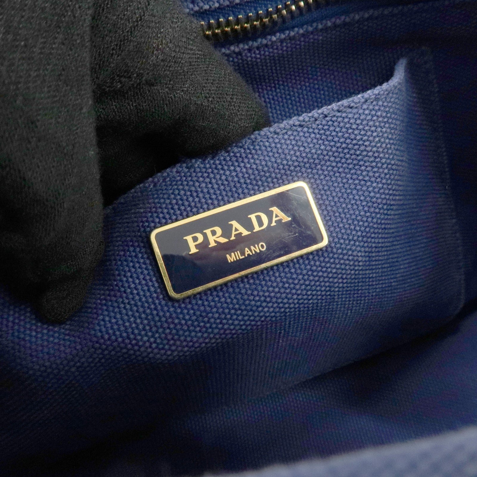 prada logo canapa canvas 2way tote bag hand bag navy b2642b used prada logo canapa canvas 2way tote bag hand bag navy b2642b used