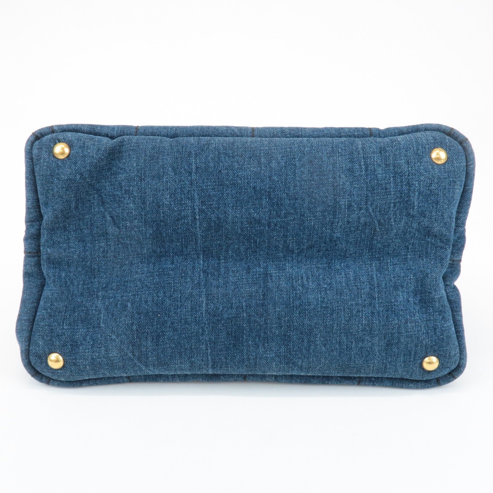 prada triangle logo canapa canvas denim hand bag navy b1877b used prada triangle logo canapa canvas denim hand bag navy b1877b used