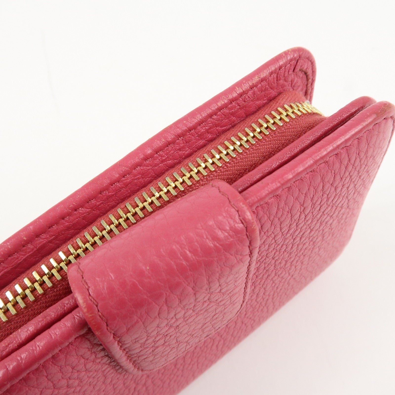 prada logo leather bi fold wallet small wallet pink 1ml018 used prada logo leather bi fold wallet small wallet pink 1ml018 used