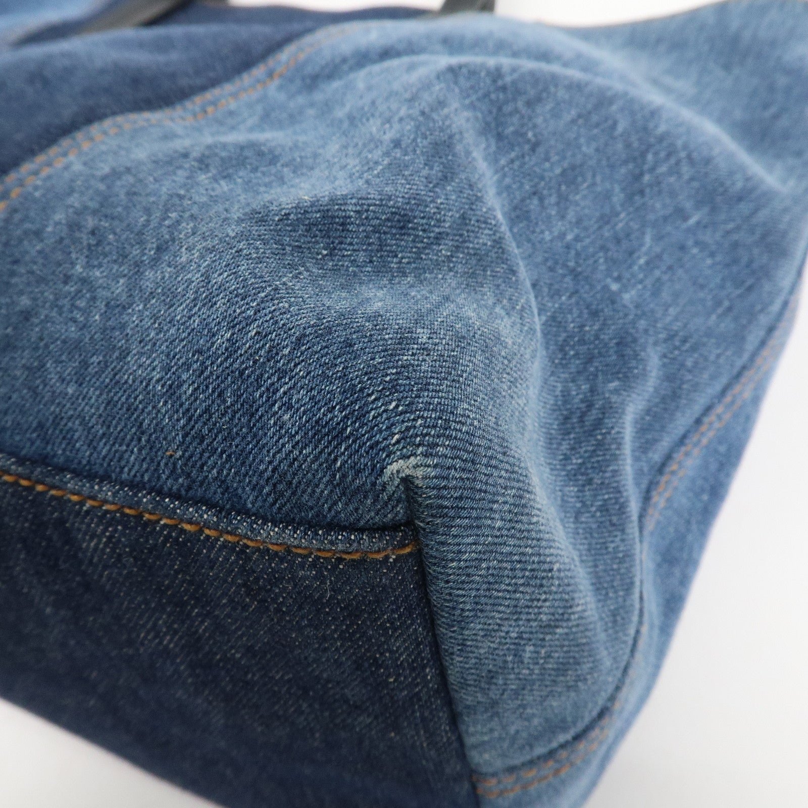 miu miu leather denim tote bag shoulder bag navy 5bg024 used miu miu leather denim tote bag shoulder bag navy 5bg024 used