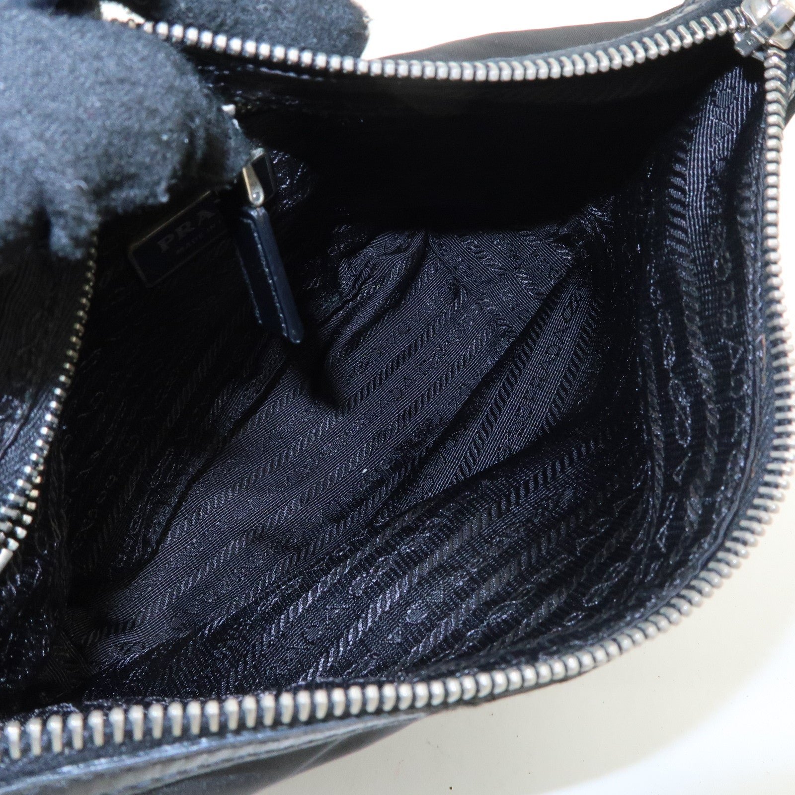prada triangle logo nylon leather shoulder bag hand bag black br3121 used prada triangle logo nylon leather shoulder bag hand bag black br3121 used
