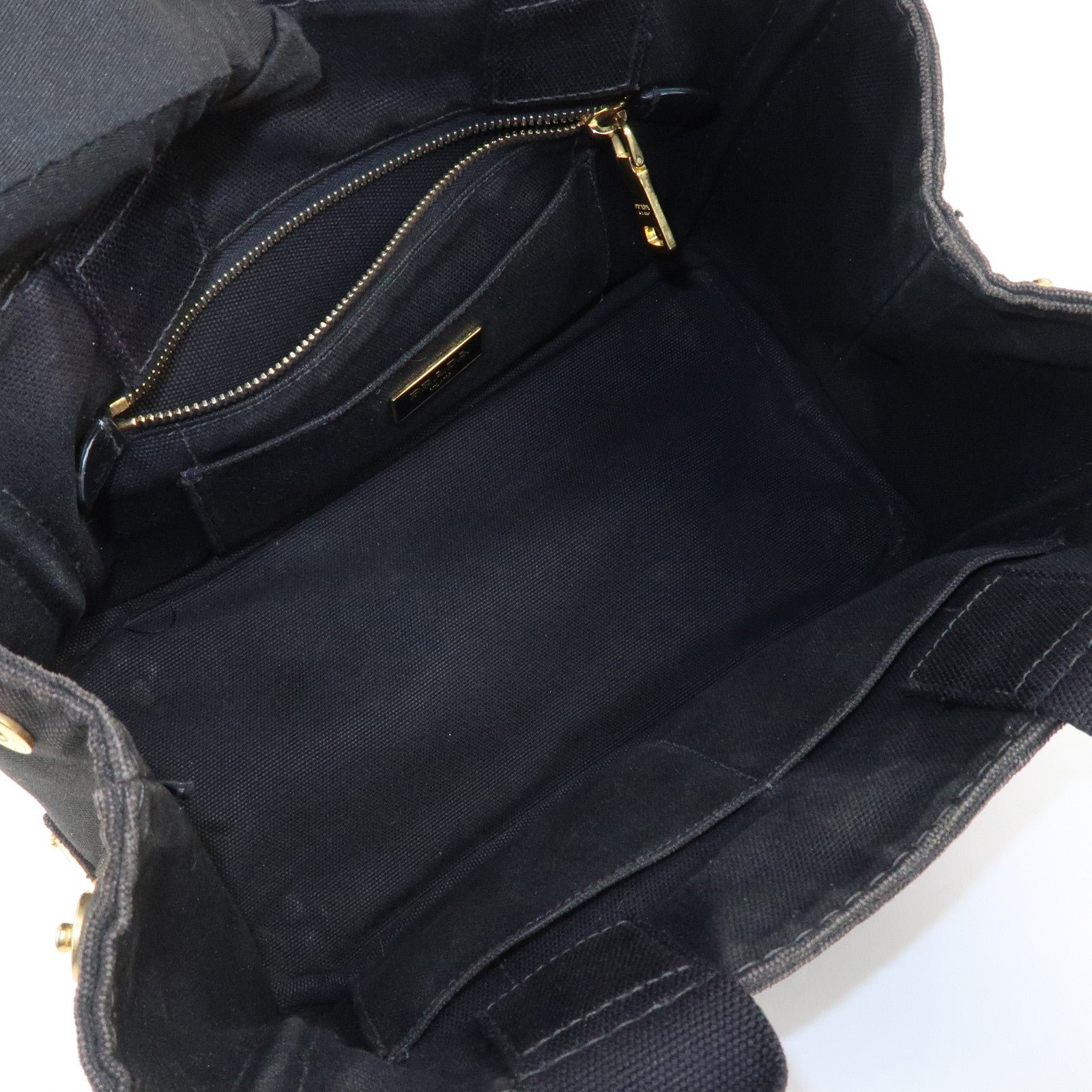 prada logo canapa mini canvas tote bag hand bag black bn2439 used prada logo canapa mini canvas tote bag hand bag black bn2439 used