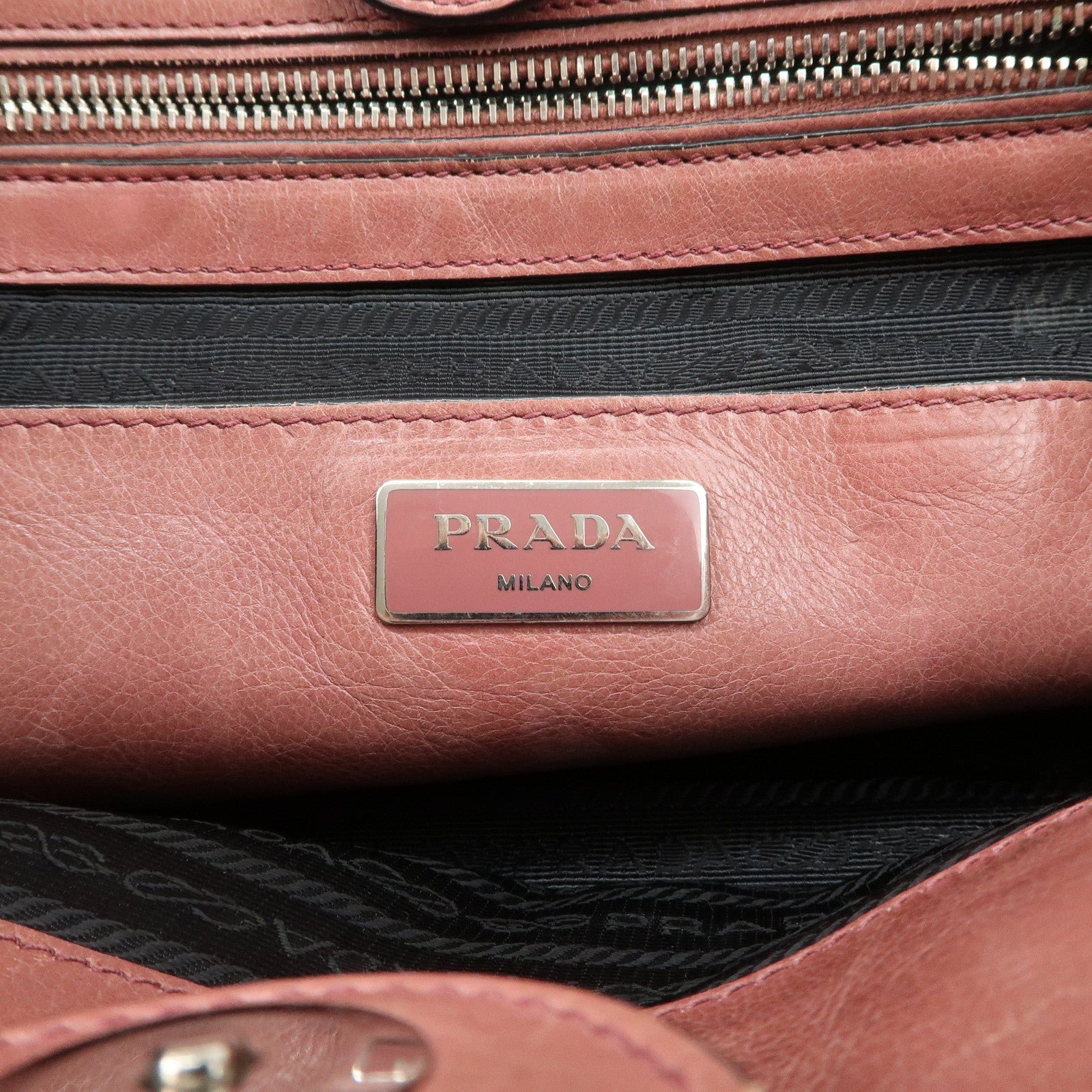 prada triangle logo leather 2way tote bag hand bag pink b2625m prada triangle logo leather 2way tote bag hand bag pink b2625m