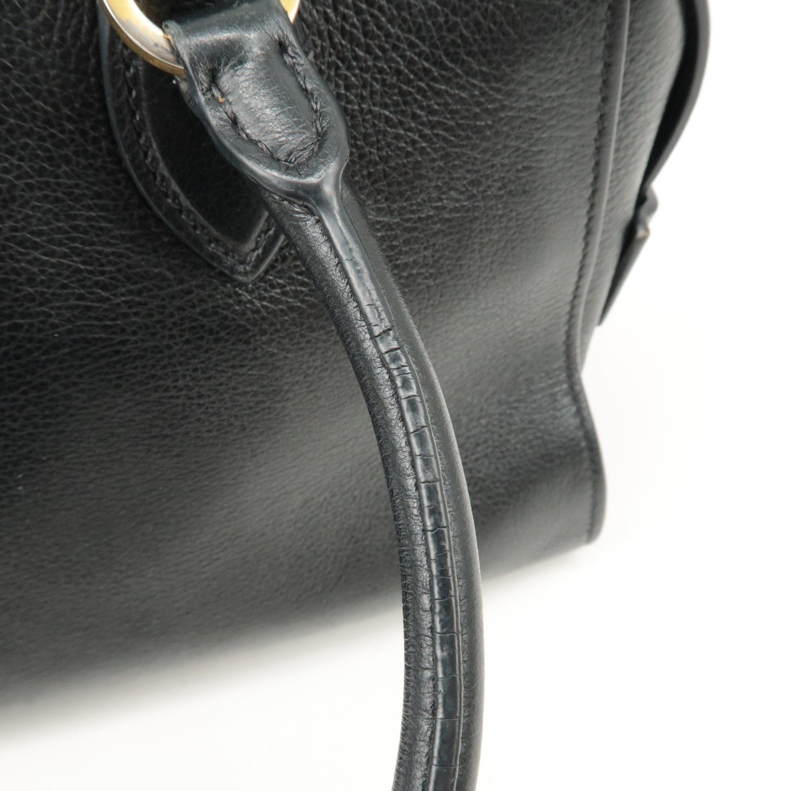 prada leather 2way bag shoulder hand bag black gold used prada leather 2way bag shoulder hand bag black gold used