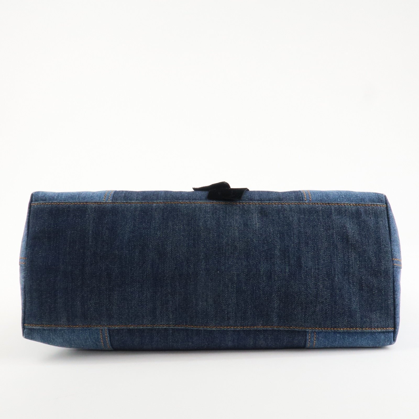 miu miu leather denim tote bag shoulder bag navy 5bg024 used miu miu leather denim tote bag shoulder bag navy 5bg024 used