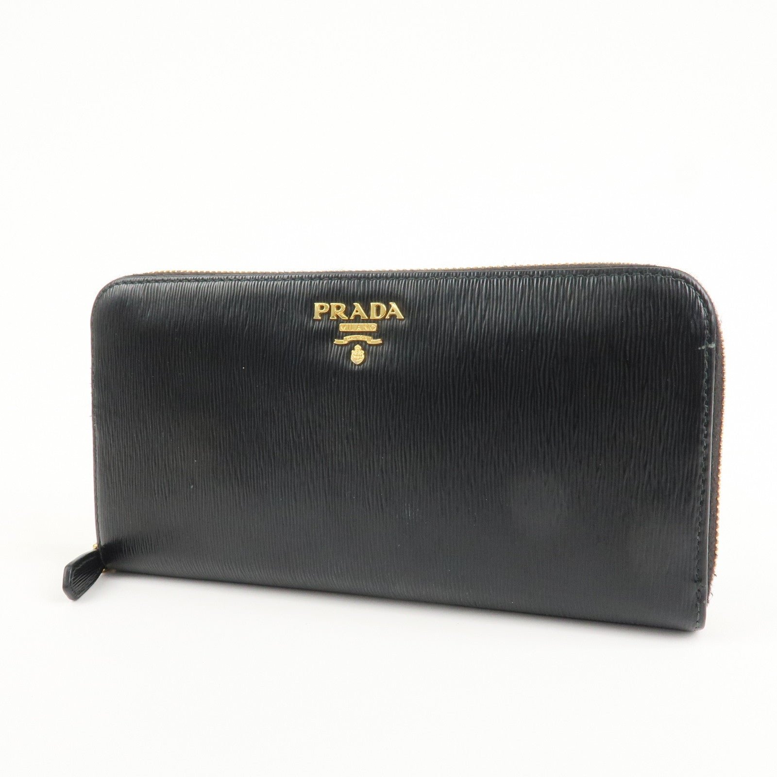 prada vitello move leather round zippy wallet black 1ml506 used prada vitello move leather round zippy wallet black 1ml506 used