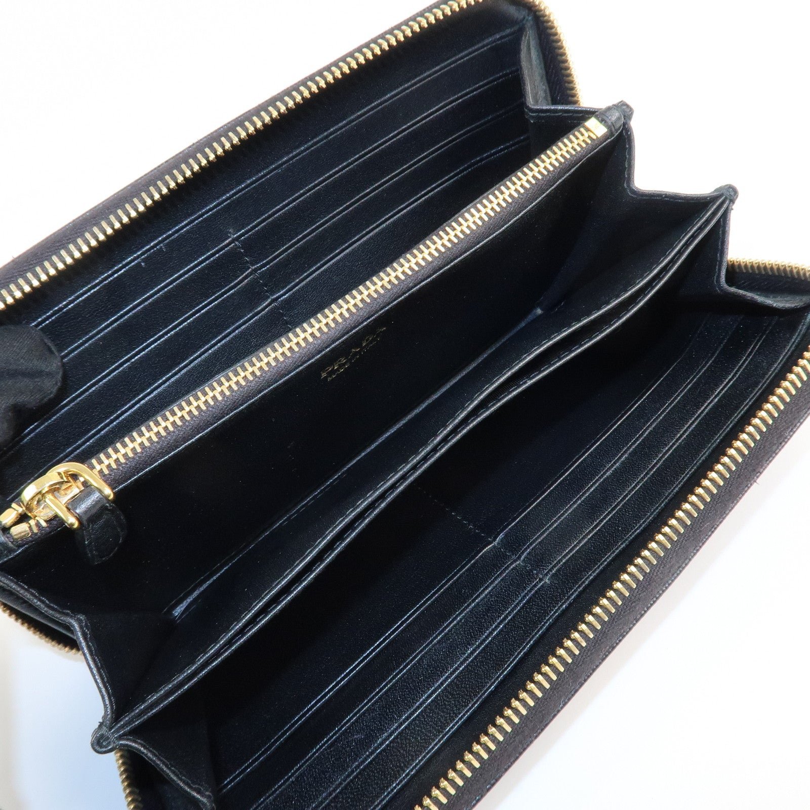 prada vitello move leather round zippy wallet black 1ml506 used prada vitello move leather round zippy wallet black 1ml506 used
