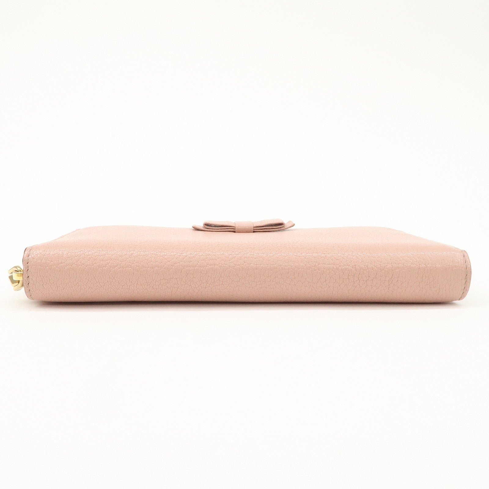 miu miu leather zip around wallet zippy wallet long wallet pink 5ml506 used miu miu leather zip around wallet zippy wallet long wallet pink 5ml506 used