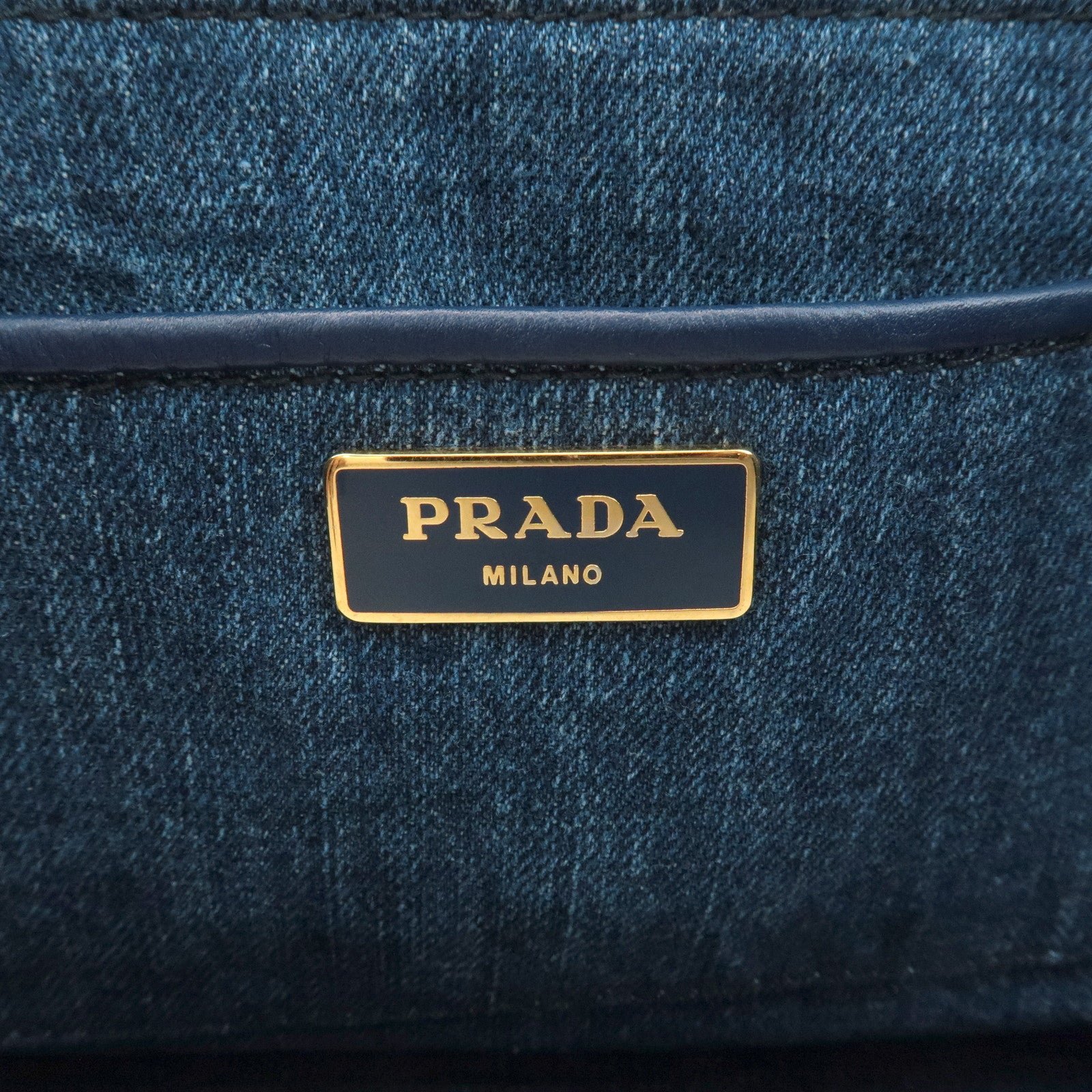 prada triangle logo canapa canvas denim hand bag navy b1877b used prada triangle logo canapa canvas denim hand bag navy b1877b used