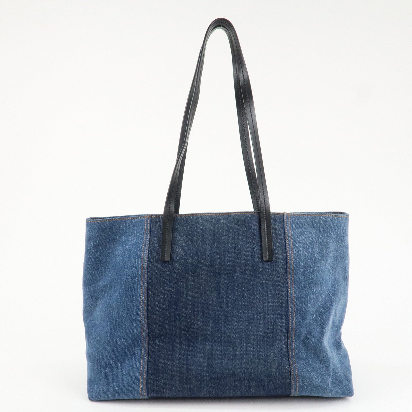 miu miu leather denim tote bag shoulder bag navy 5bg024 used miu miu leather denim tote bag shoulder bag navy 5bg024 used