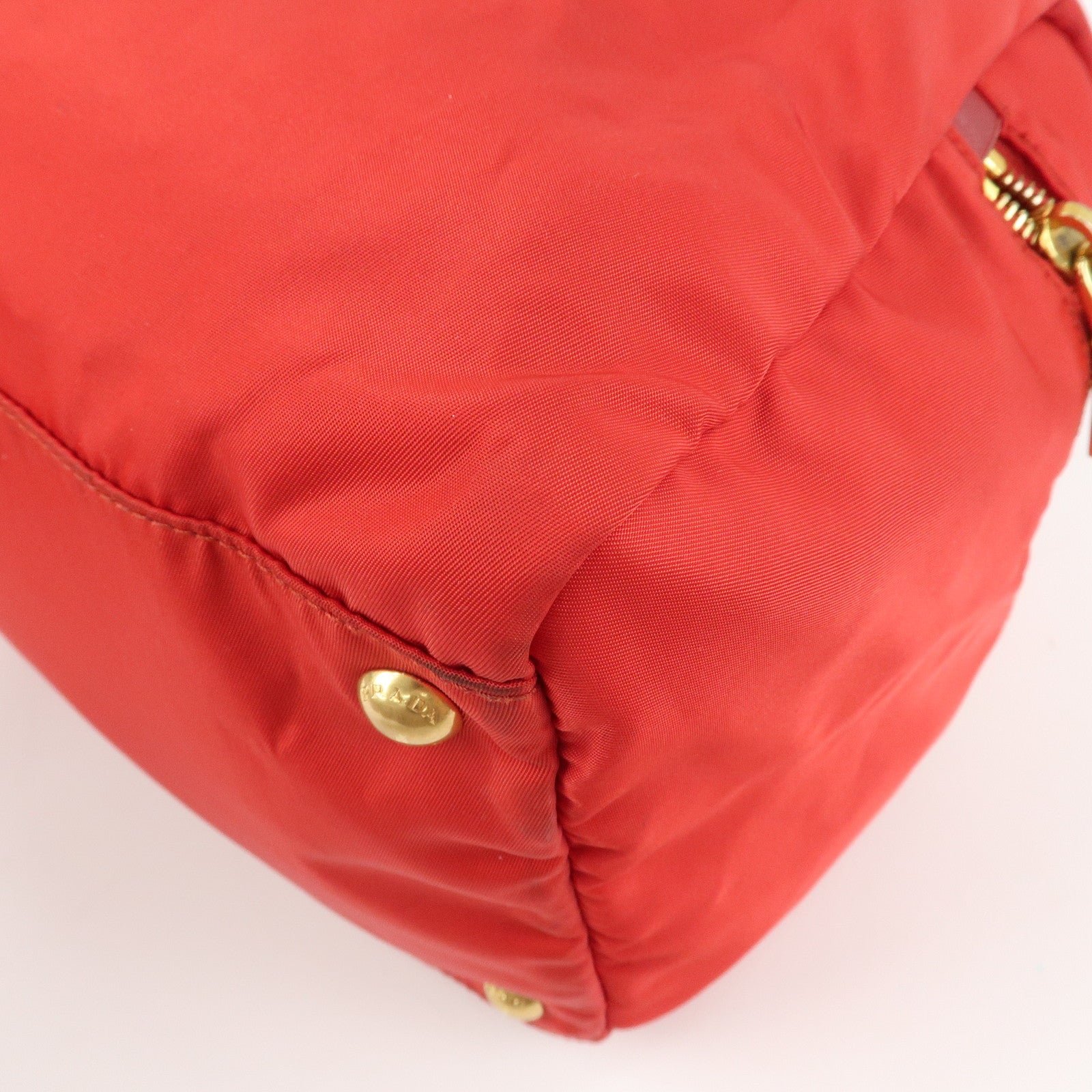 prada triangle logo nylon leather 2way shoulder bag hand bag red used prada triangle logo nylon leather 2way shoulder bag hand bag red used