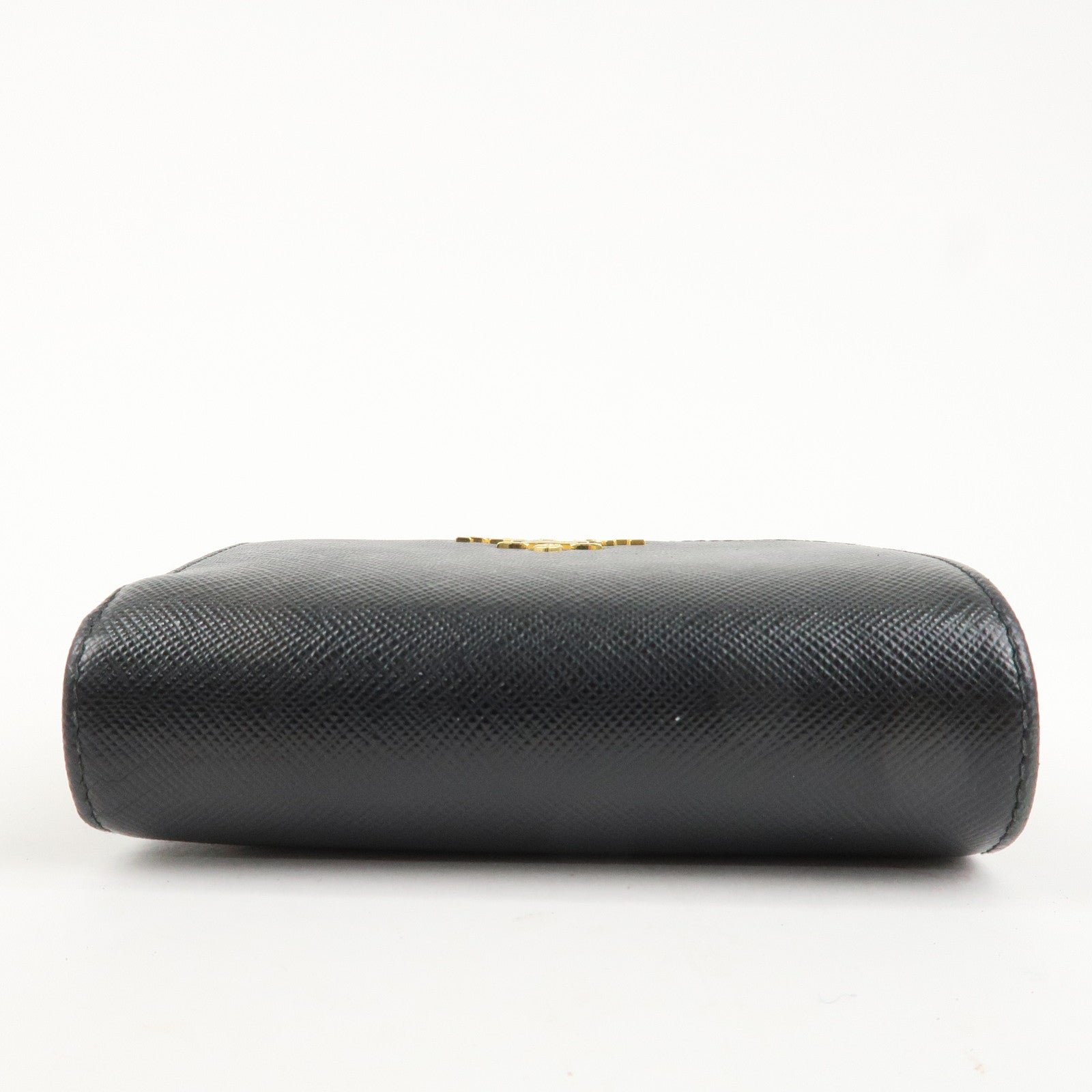 prada saffiano leather bi fold wallet black red gold 1ml018 used prada saffiano leather bi fold wallet black red gold 1ml018 used