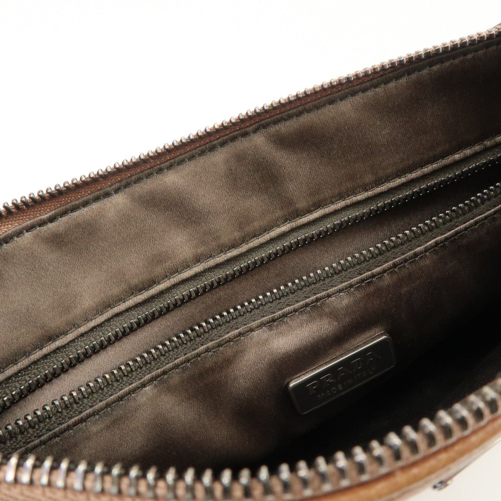 prada triangle logo leather shoulder bag hand bag brown used prada triangle logo leather shoulder bag hand bag brown used