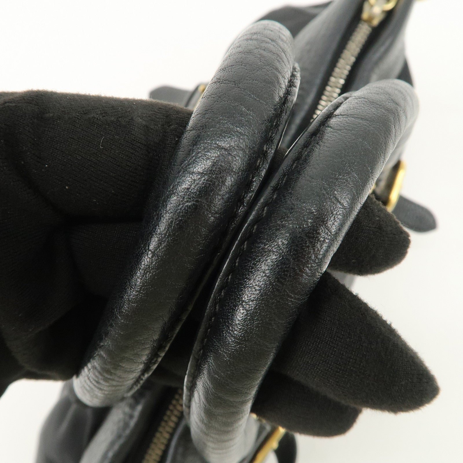 prada nylon leather 2way bag hand bag shoulder bag black bn2032 prada nylon leather 2way bag hand bag shoulder bag black bn2032
