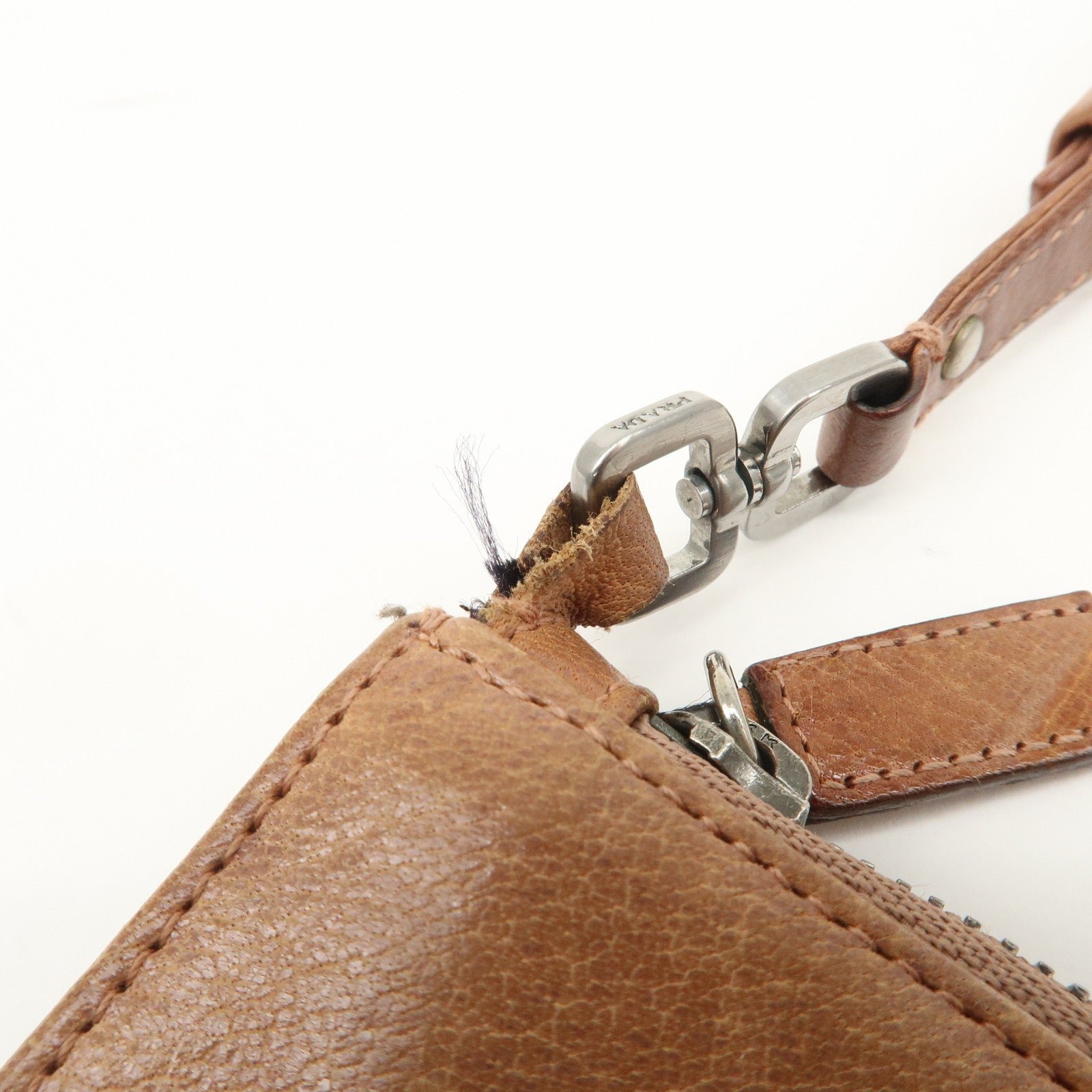 prada triangle logo leather shoulder bag hand bag brown used prada triangle logo leather shoulder bag hand bag brown used