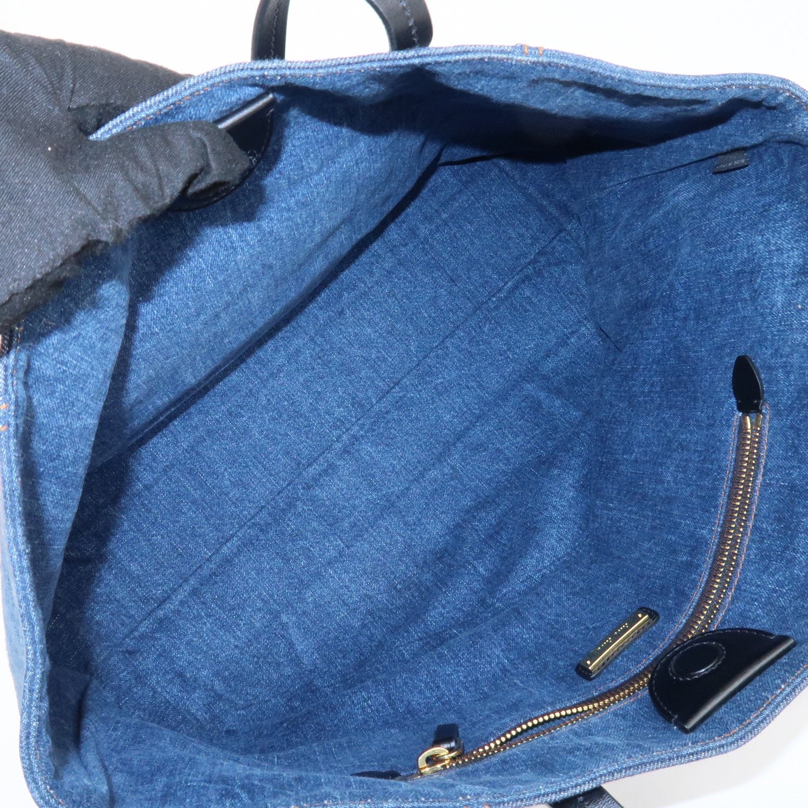 miu miu leather denim tote bag shoulder bag navy 5bg024 used miu miu leather denim tote bag shoulder bag navy 5bg024 used