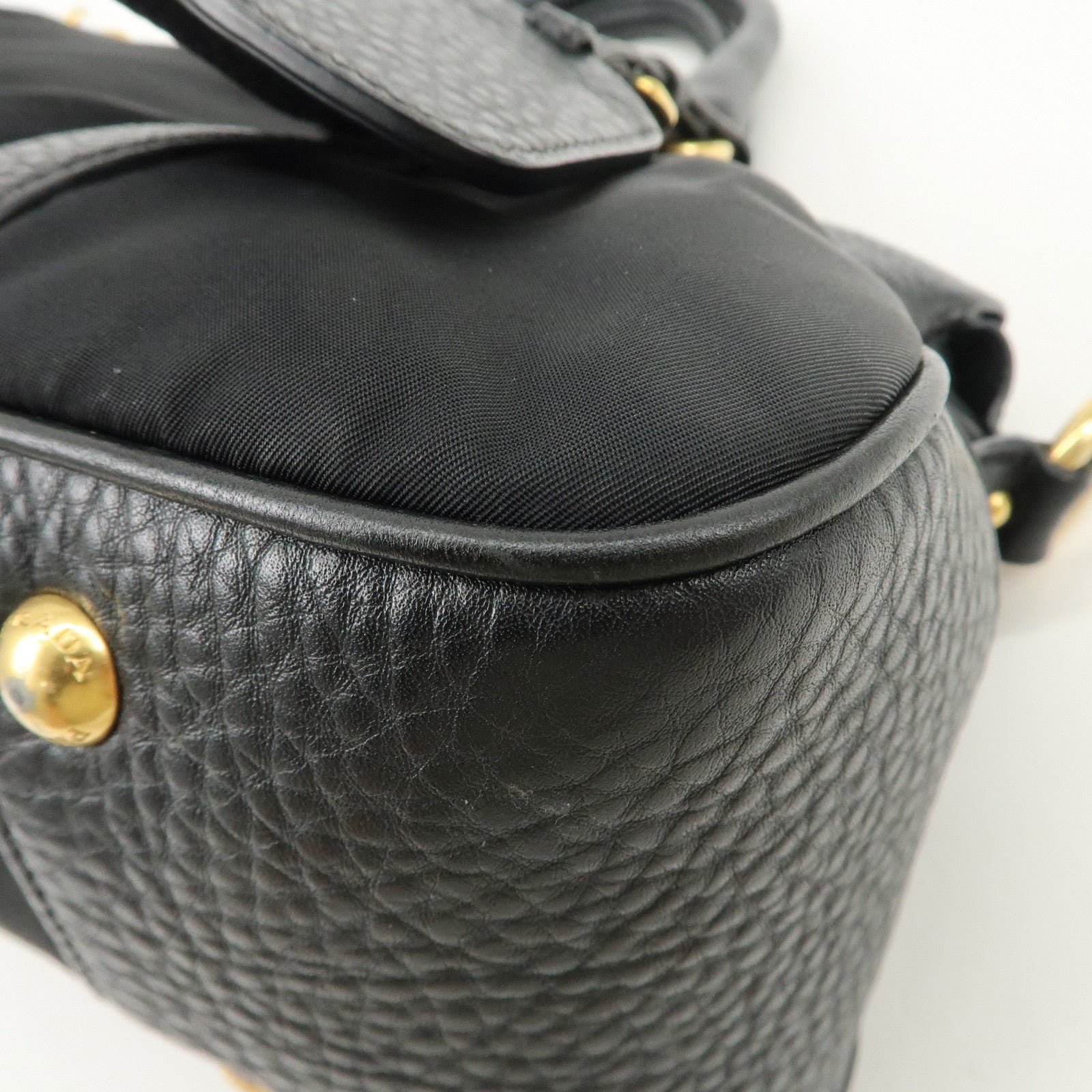 prada nylon leather 2way bag hand bag shoulder bag black bn2032 prada nylon leather 2way bag hand bag shoulder bag black bn2032