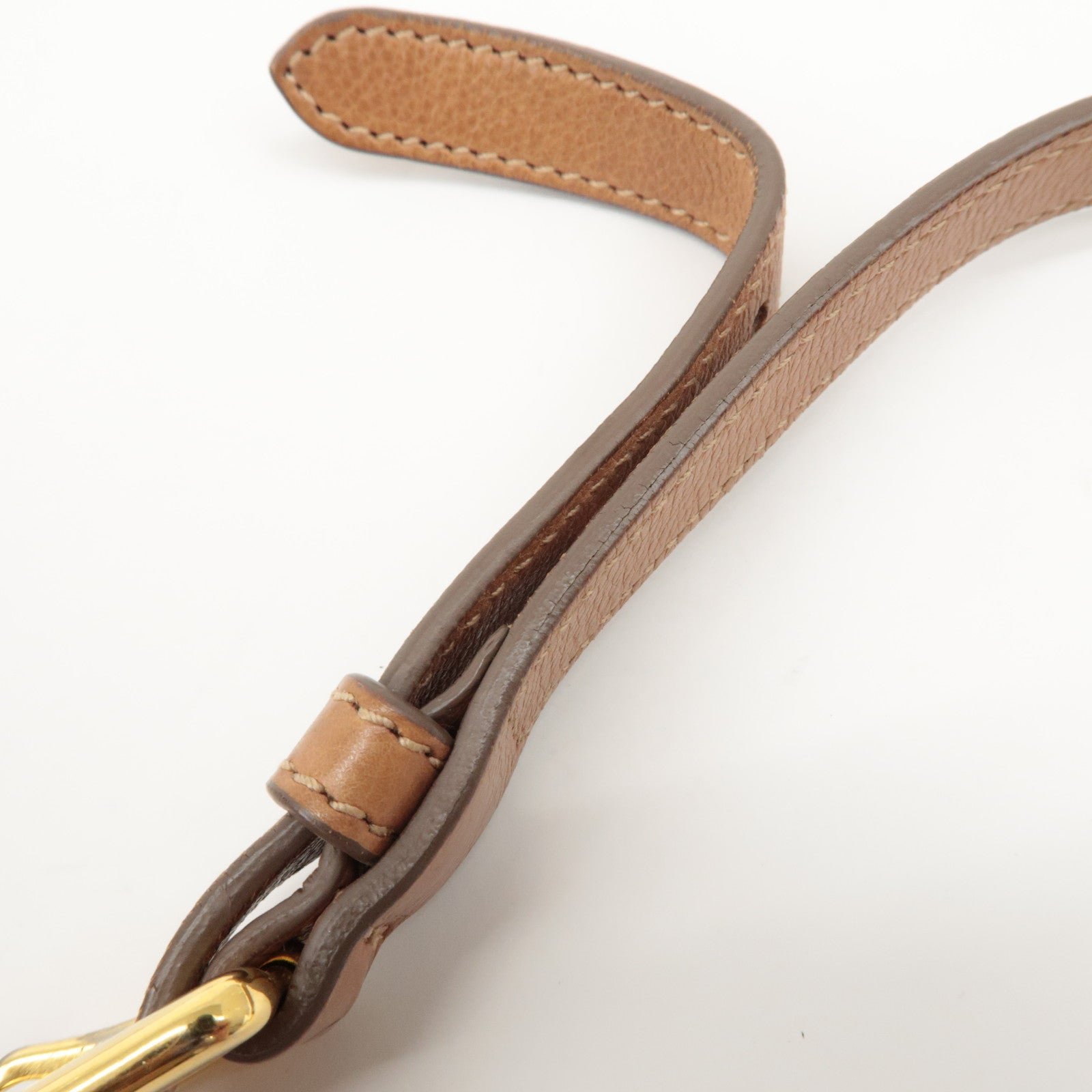 prada logo leather ribbon 2way bag hand bag brown bn2245 used prada logo leather ribbon 2way bag hand bag brown bn2245 used