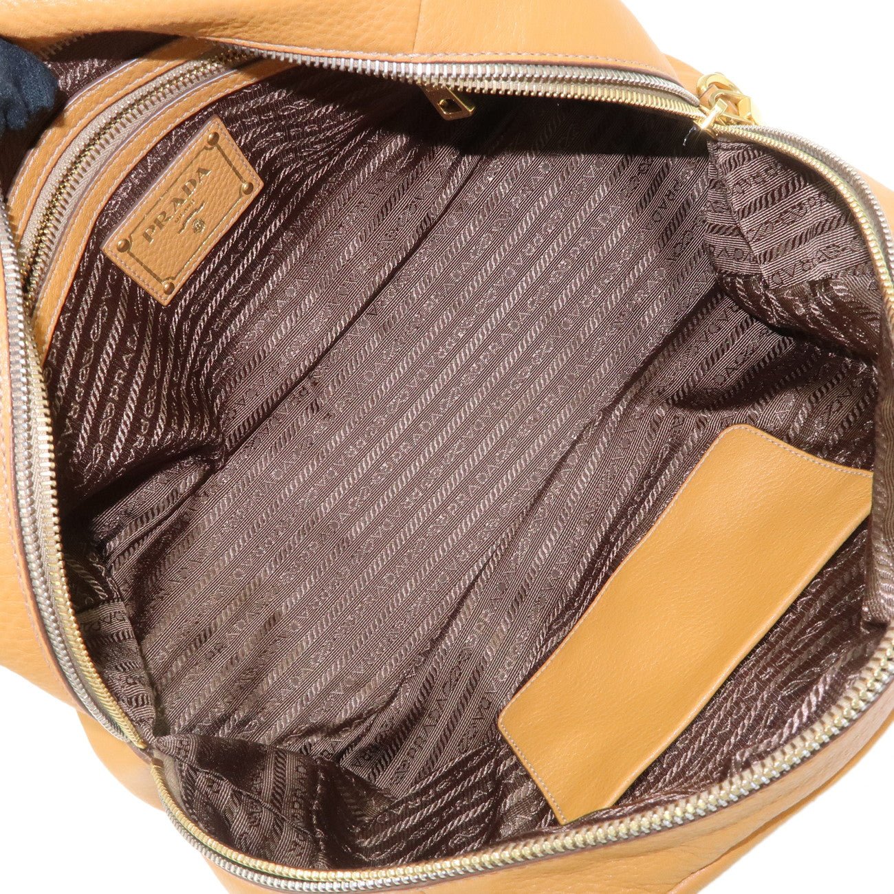 prada logo leather chain shoulder bag boston bag hand bag camel bl0692 used prada logo leather chain shoulder bag boston bag hand bag camel bl0692 used