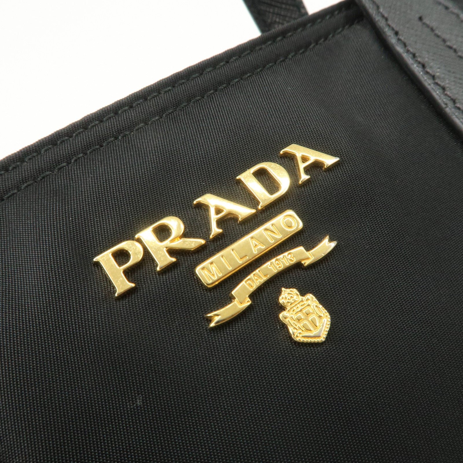 prada nylon leather hand bag black gold hardware 1ba084 prada nylon leather hand bag black gold hardware 1ba084
