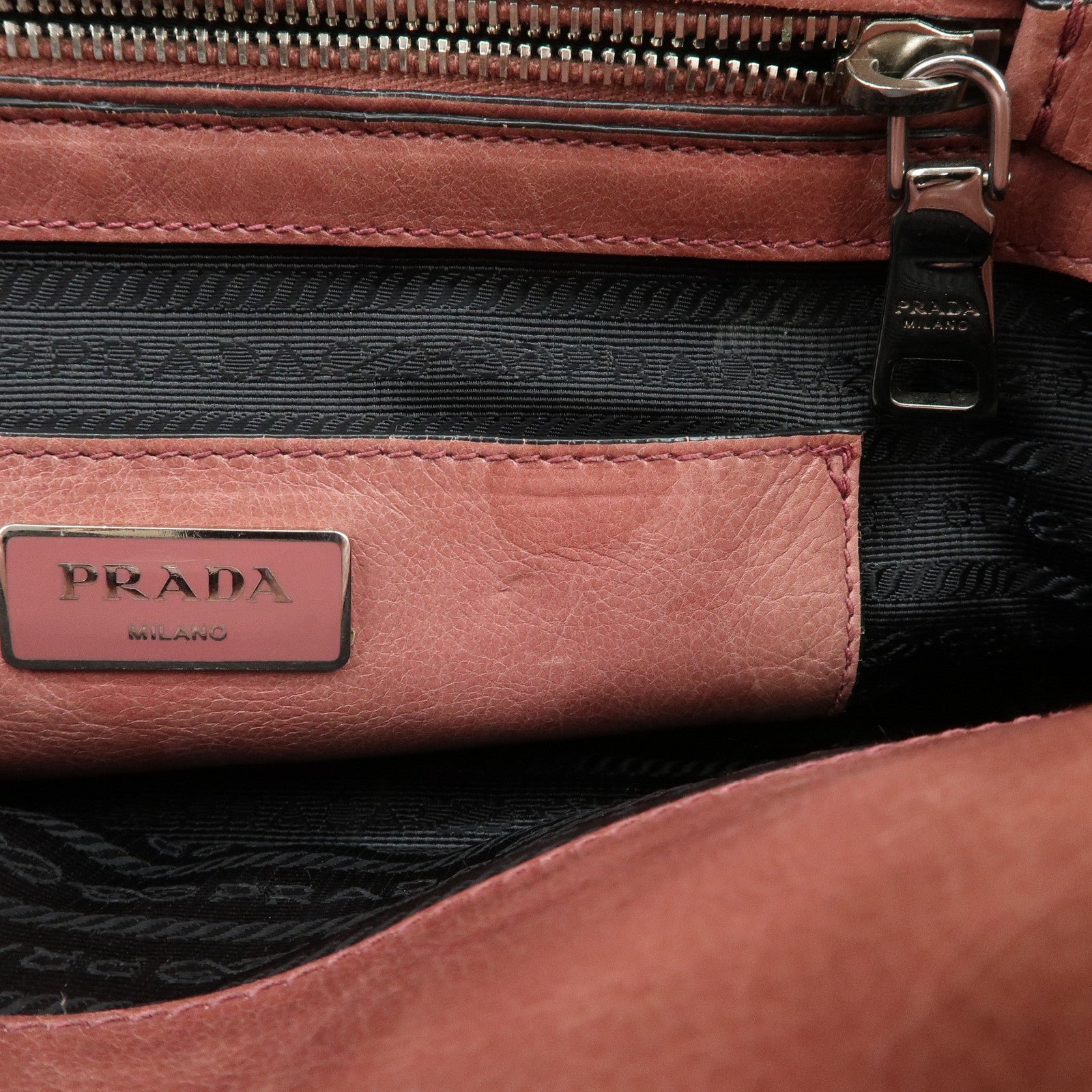 prada triangle logo leather 2way tote bag hand bag pink b2625m prada triangle logo leather 2way tote bag hand bag pink b2625m