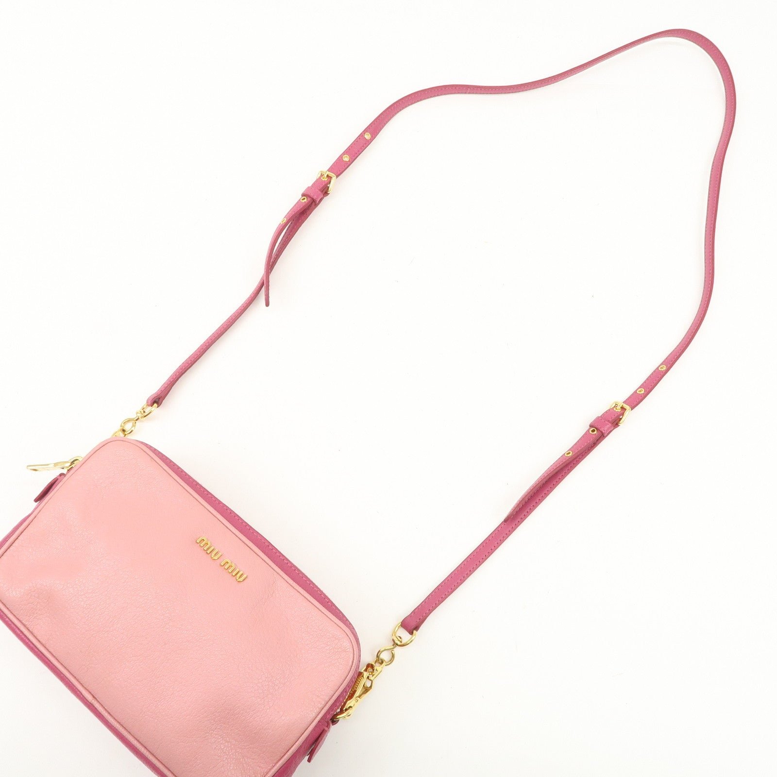 miu miu leather shoulder bag crossbody bag pink used miu miu leather shoulder bag crossbody bag pink used