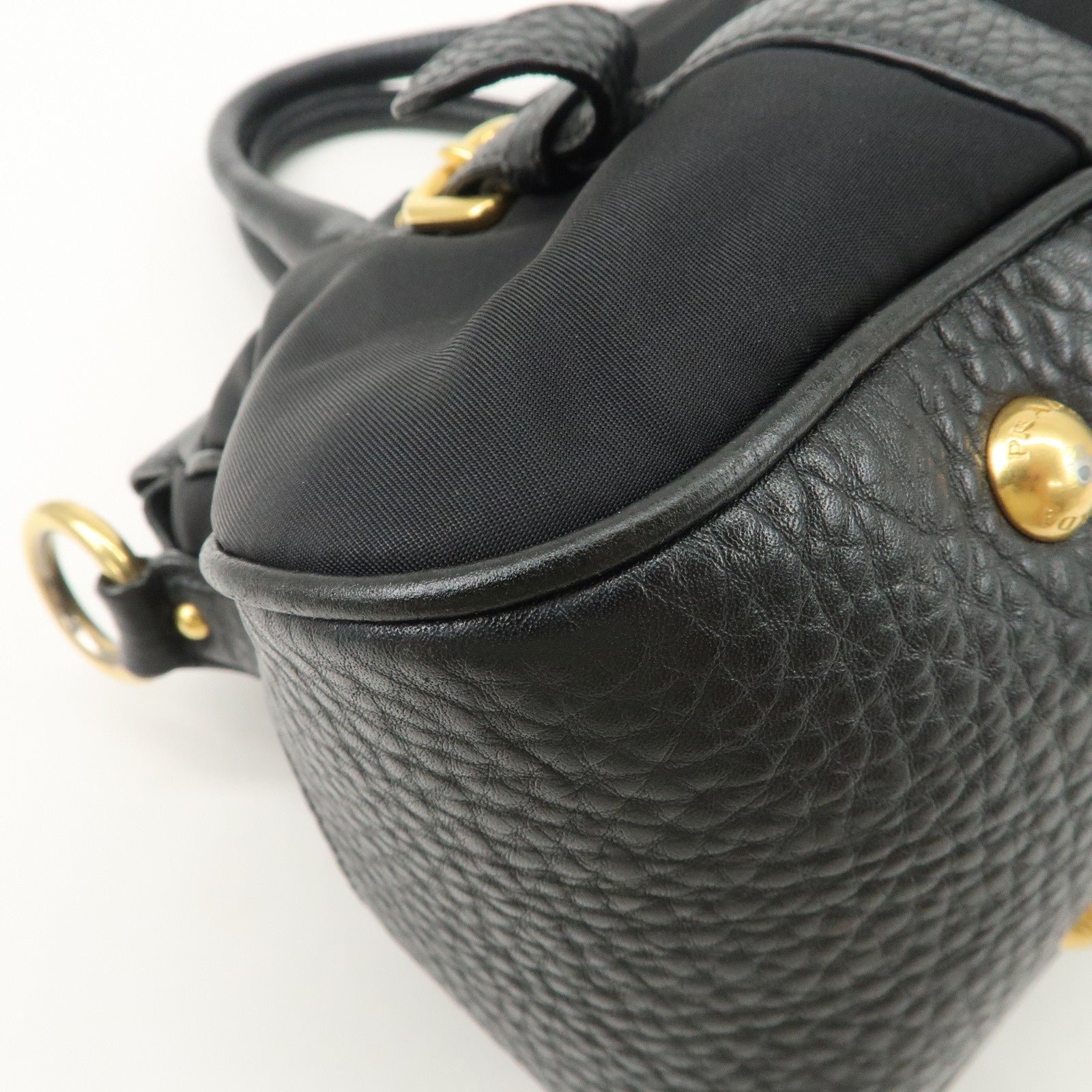 prada nylon leather 2way bag hand bag shoulder bag black bn2032 prada nylon leather 2way bag hand bag shoulder bag black bn2032