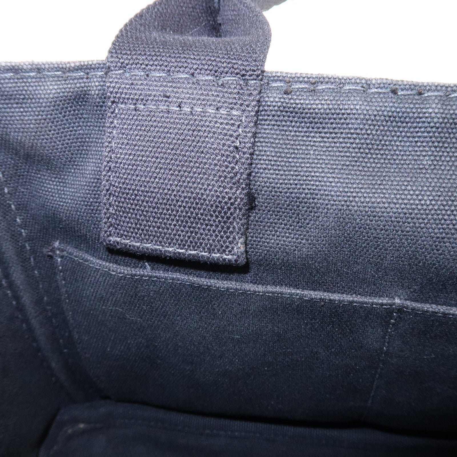 prada logo canapa mini canvas tote bag hand bag black bn2439 used prada logo canapa mini canvas tote bag hand bag black bn2439 used