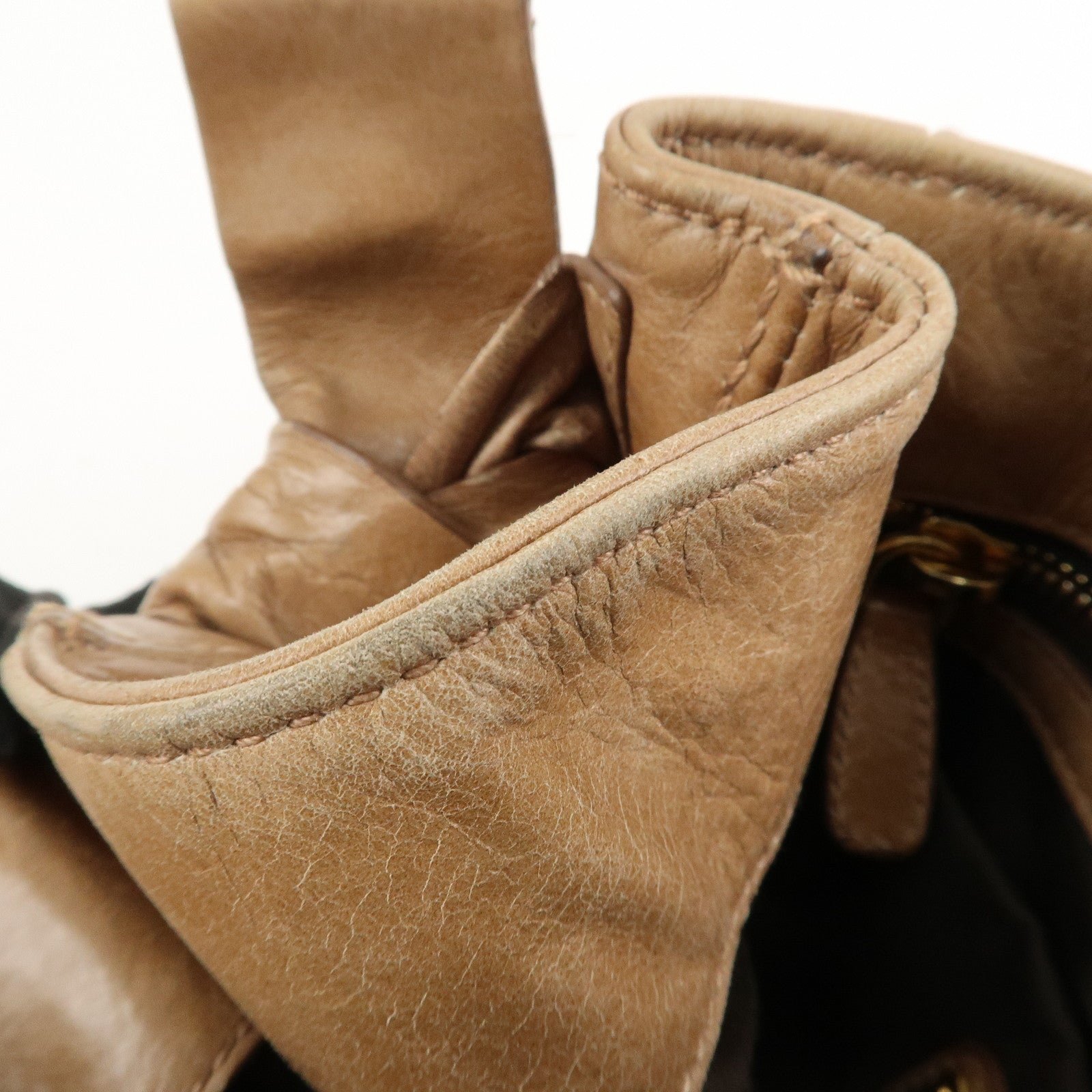 miu miu leather side ribbon 2way bag hand bag beige gold miu miu leather side ribbon 2way bag hand bag beige gold