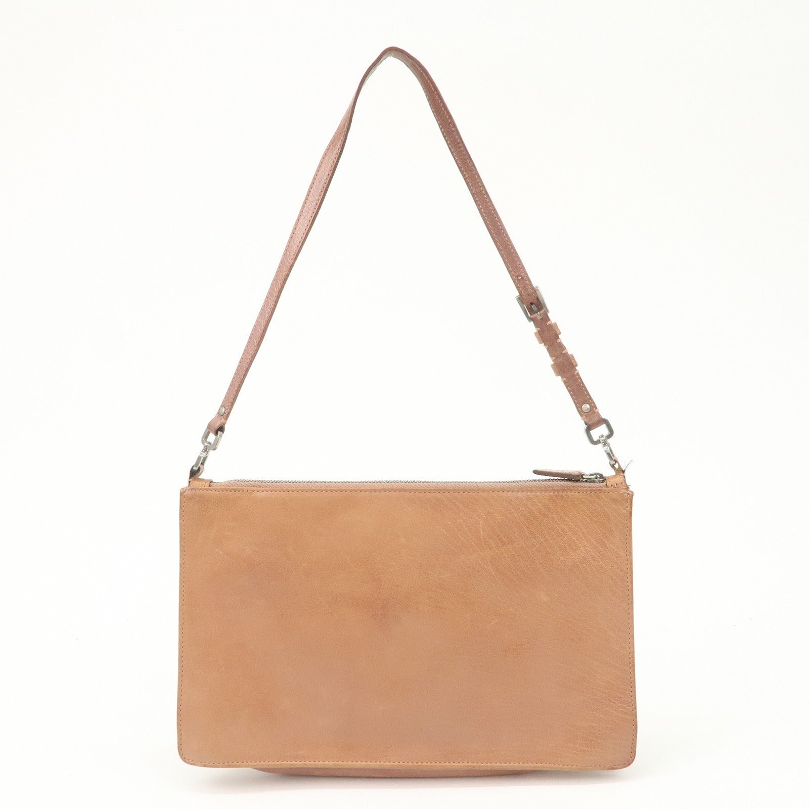 prada triangle logo leather shoulder bag hand bag brown used prada triangle logo leather shoulder bag hand bag brown used