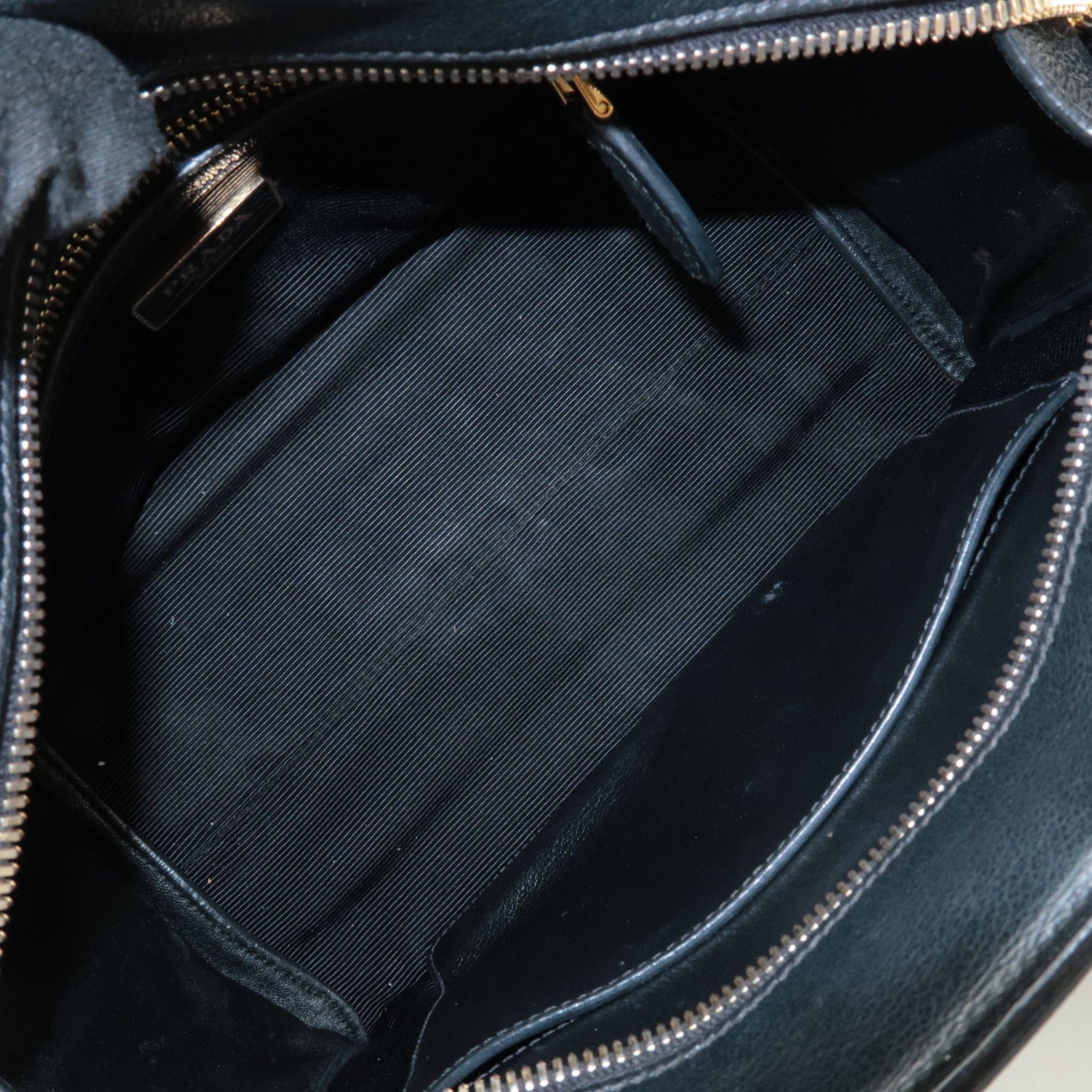prada leather 2way bag shoulder hand bag black gold used prada leather 2way bag shoulder hand bag black gold used